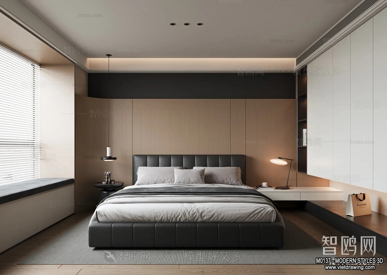 Bedroom – Modern Style Interior 3D Scenes – 113