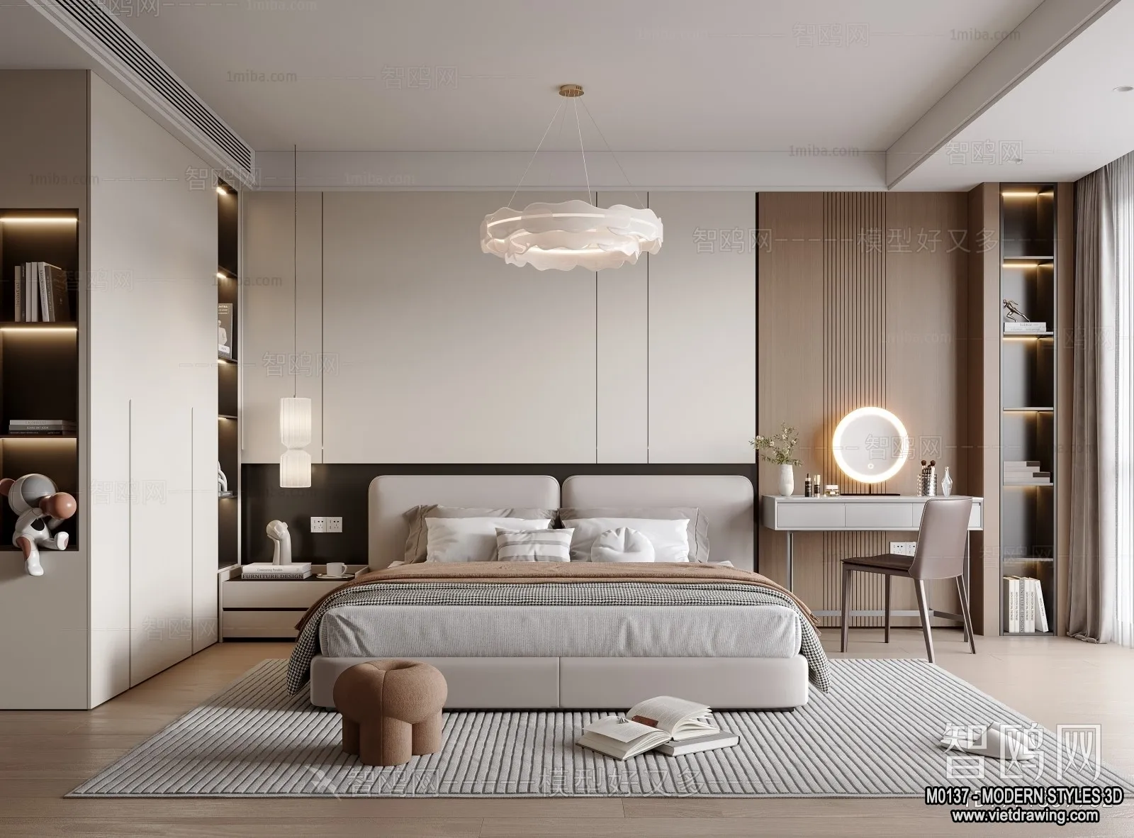 Bedroom – Modern Style Interior 3D Scenes – 114