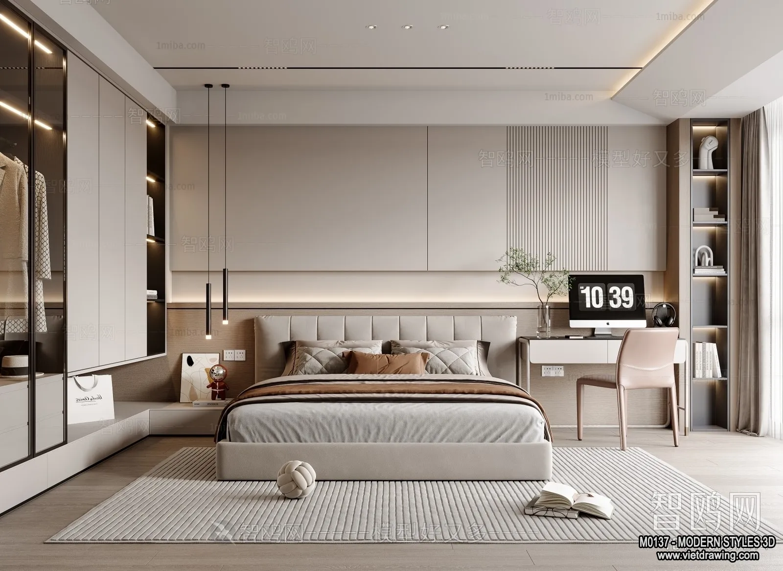 Bedroom – Modern Style Interior 3D Scenes – 118