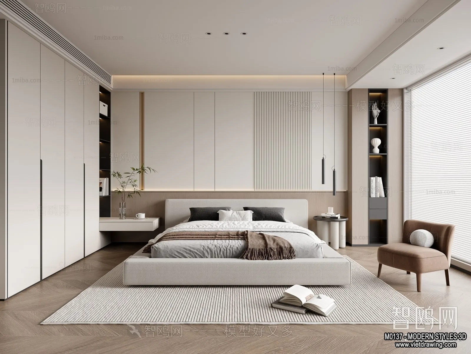 Bedroom – Modern Style Interior 3D Scenes – 120