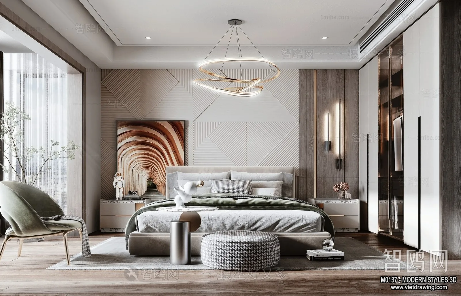 Bedroom – Modern Style Interior 3D Scenes – 130