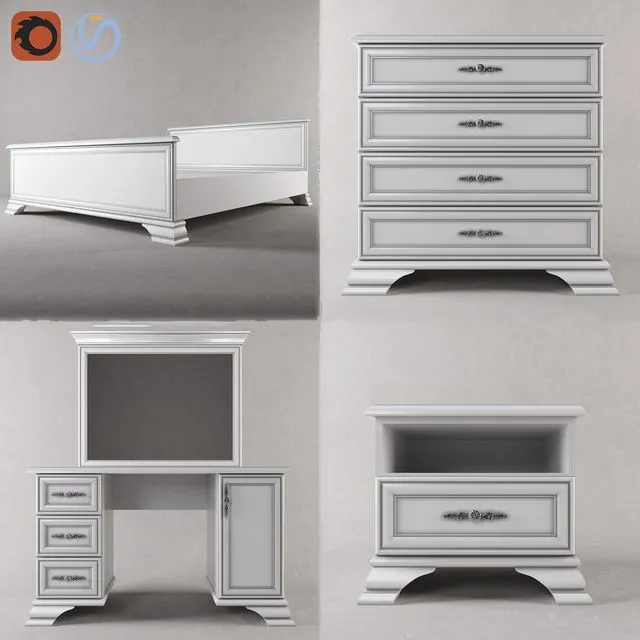 Bedroom Set Kentucky 3dsMax Model