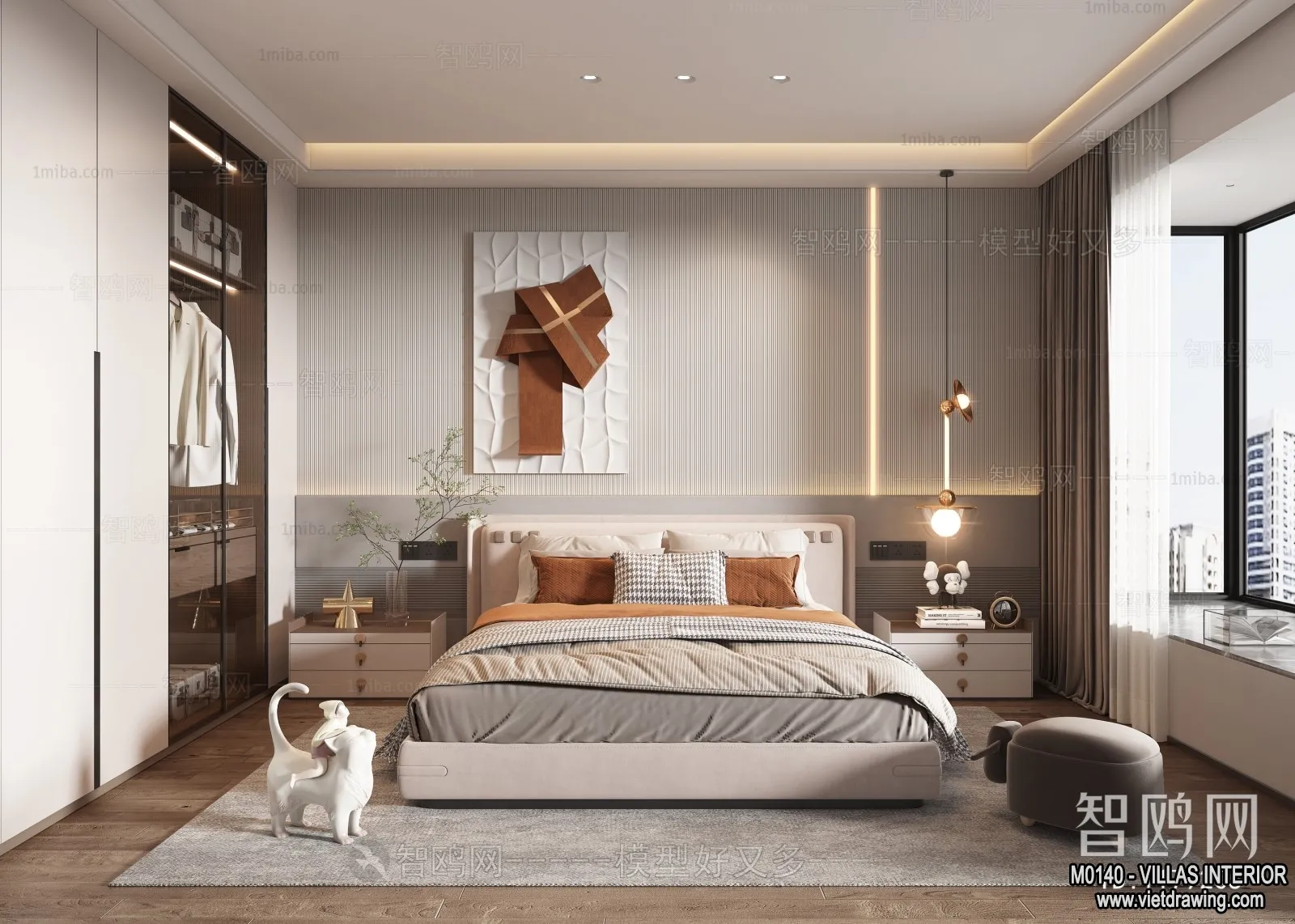 Bedroom – Villas 3D Interior Scene – 3D Models – 001