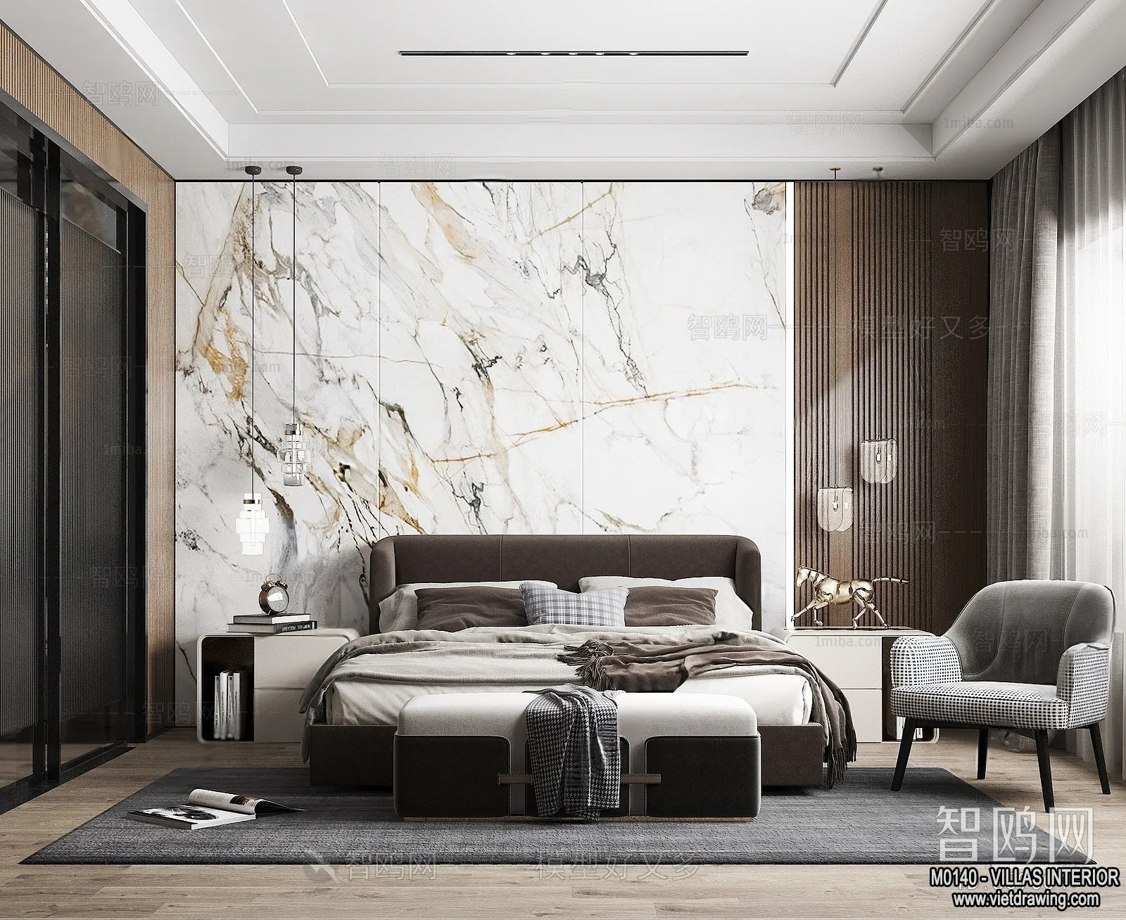 Bedroom – Villas 3D Interior Scene – 3D Models – 003