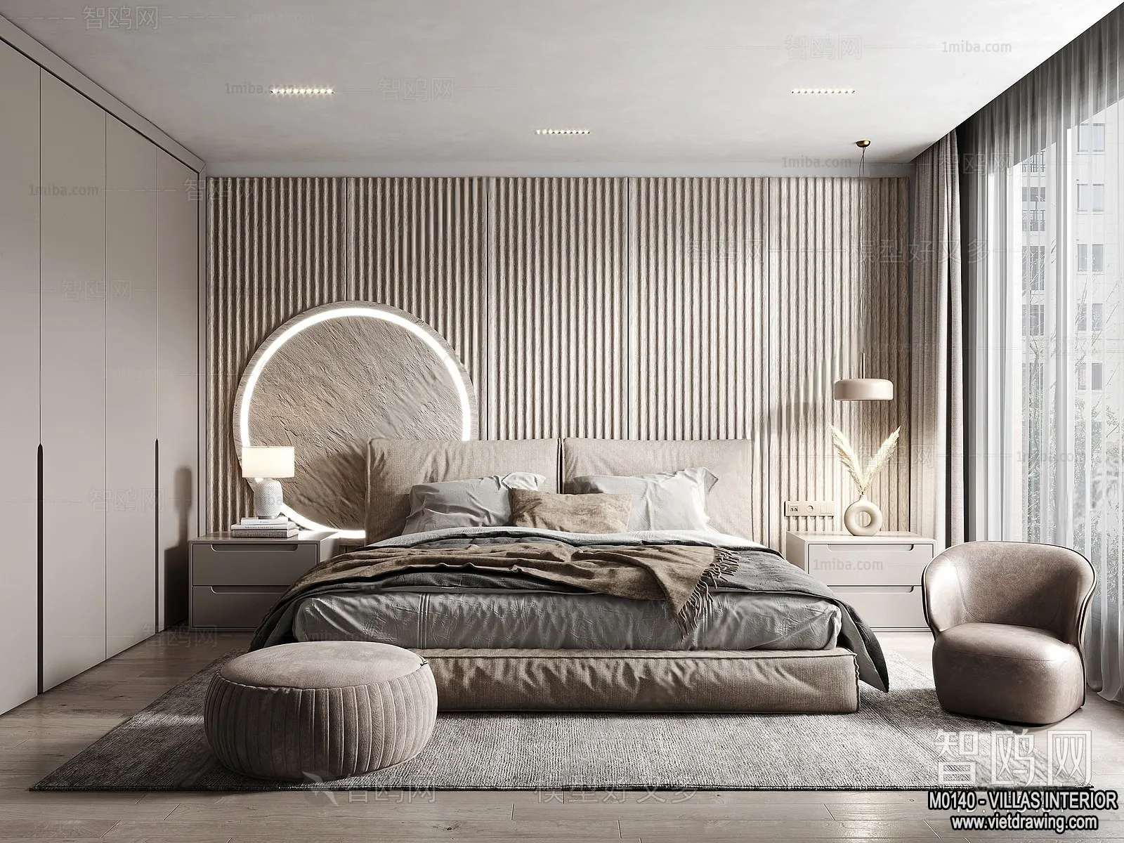 Bedroom – Villas 3D Interior Scene – 3D Models – 011