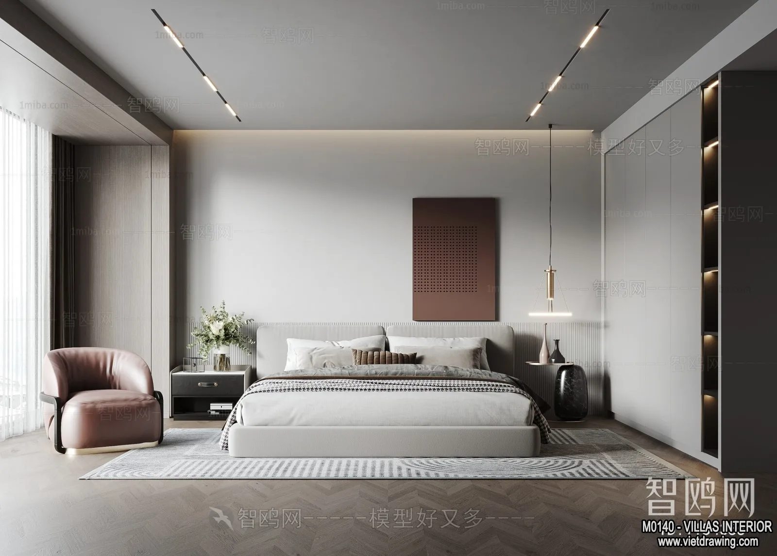 Bedroom – Villas 3D Interior Scene – 3D Models – 013