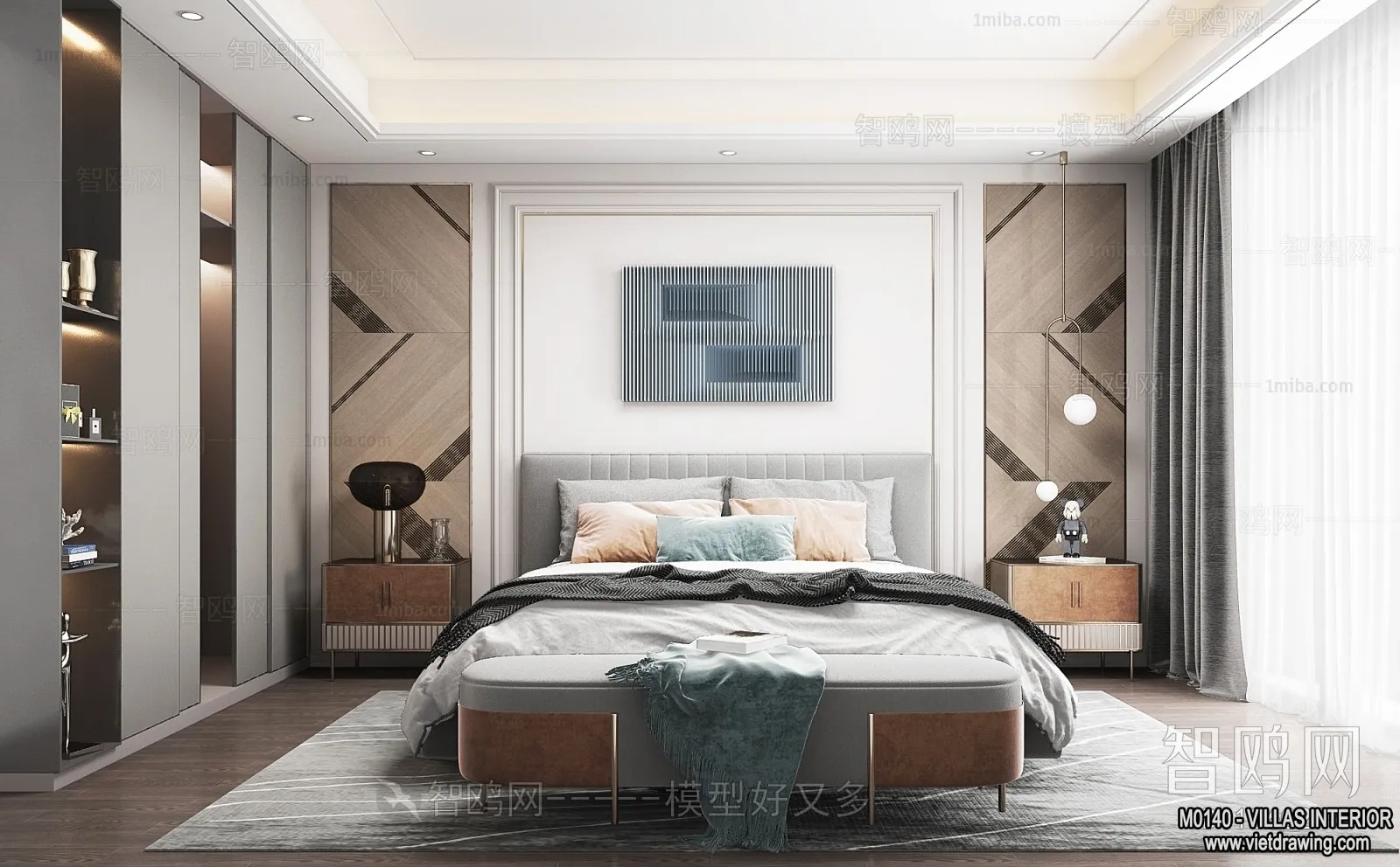 Bedroom – Villas 3D Interior Scene – 3D Models – 027