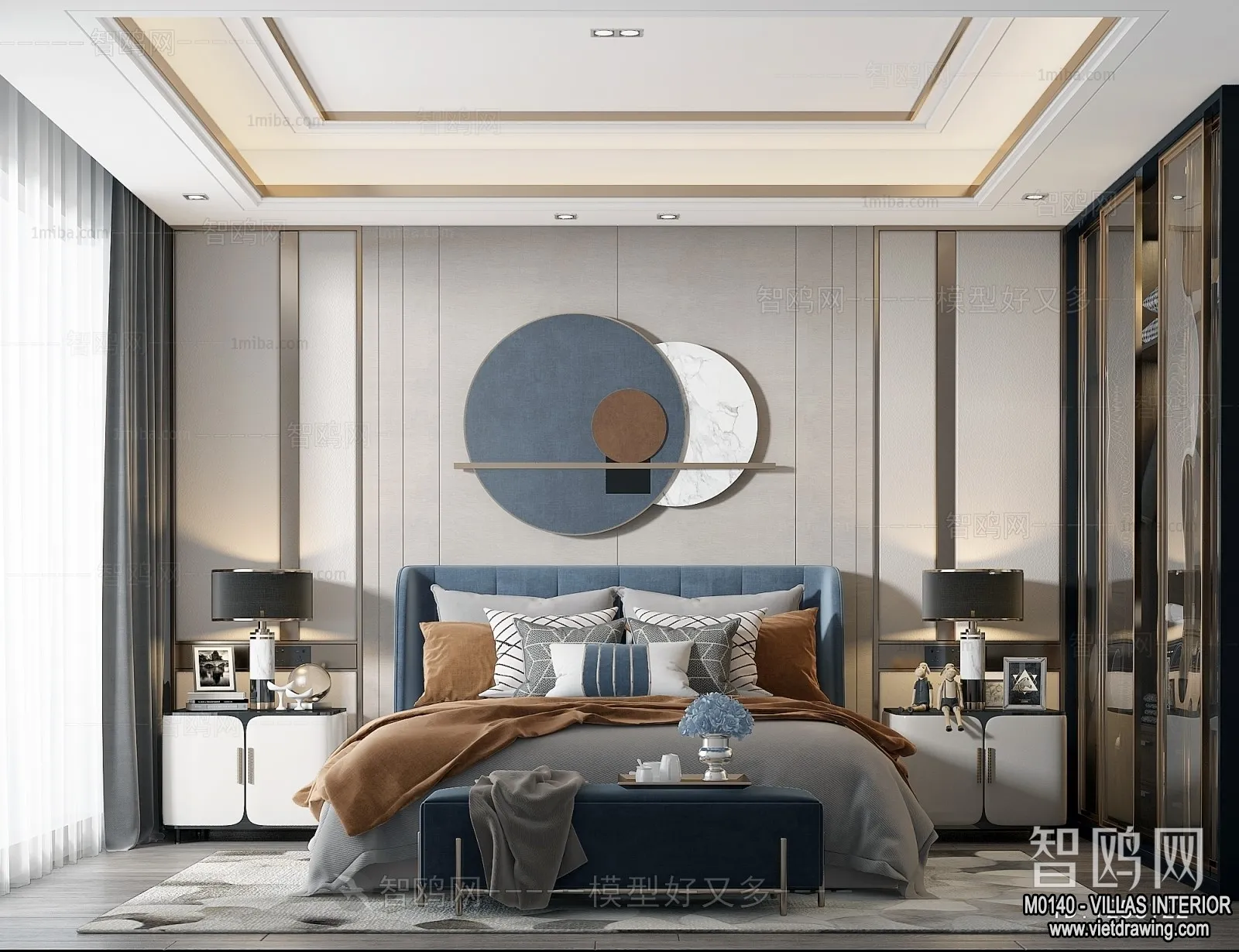 Bedroom – Villas 3D Interior Scene – 3D Models – 028