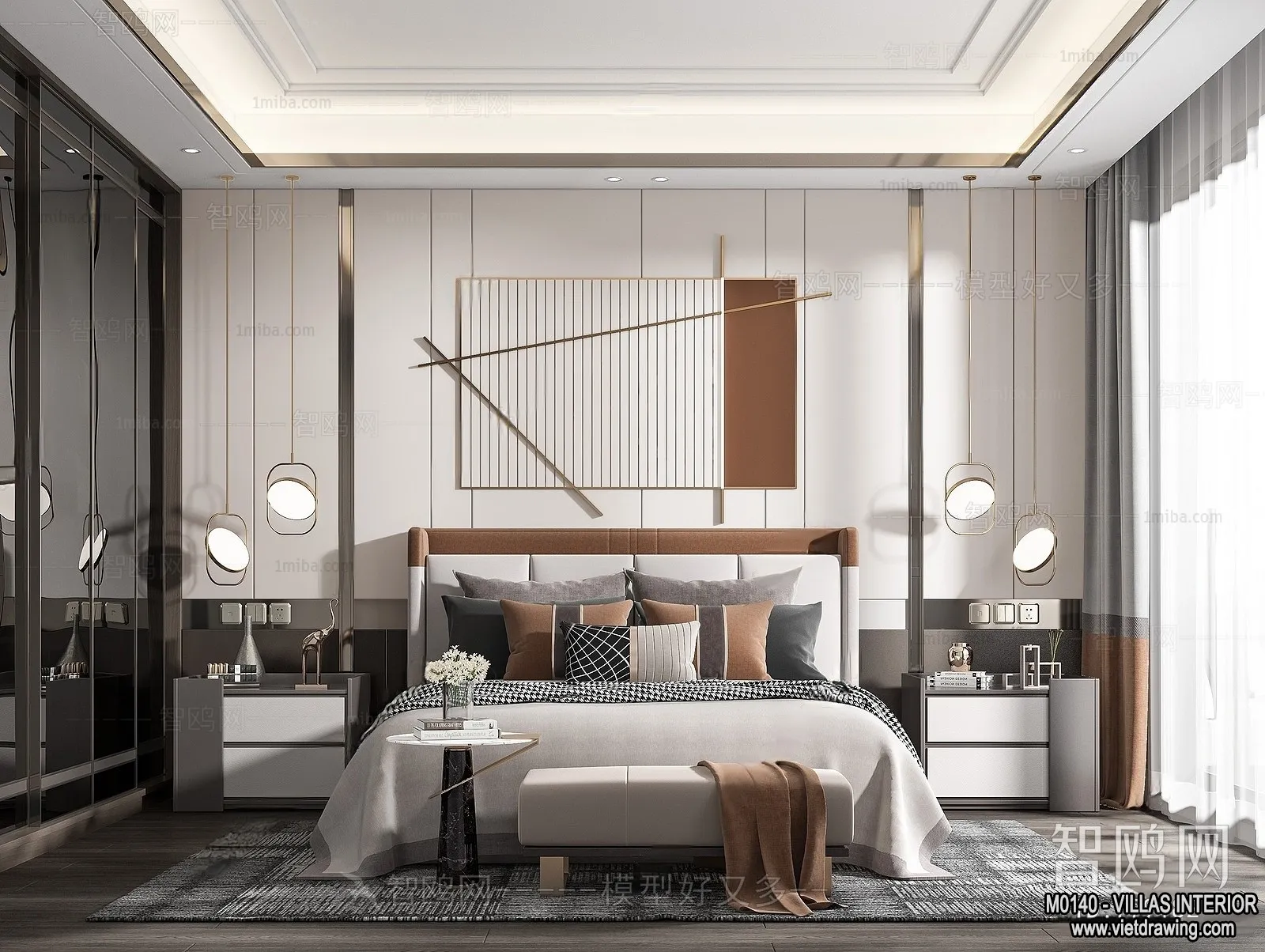 Bedroom – Villas 3D Interior Scene – 3D Models – 036