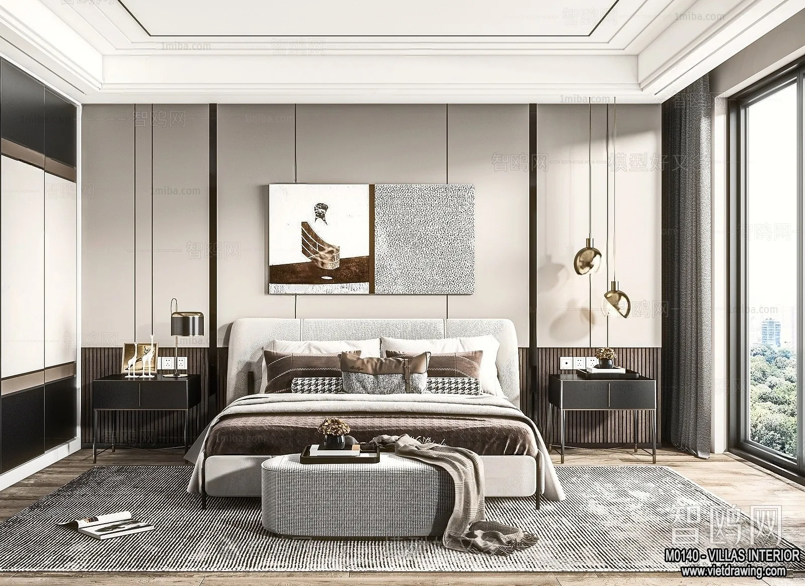 Bedroom – Villas 3D Interior Scene – 3D Models – 040