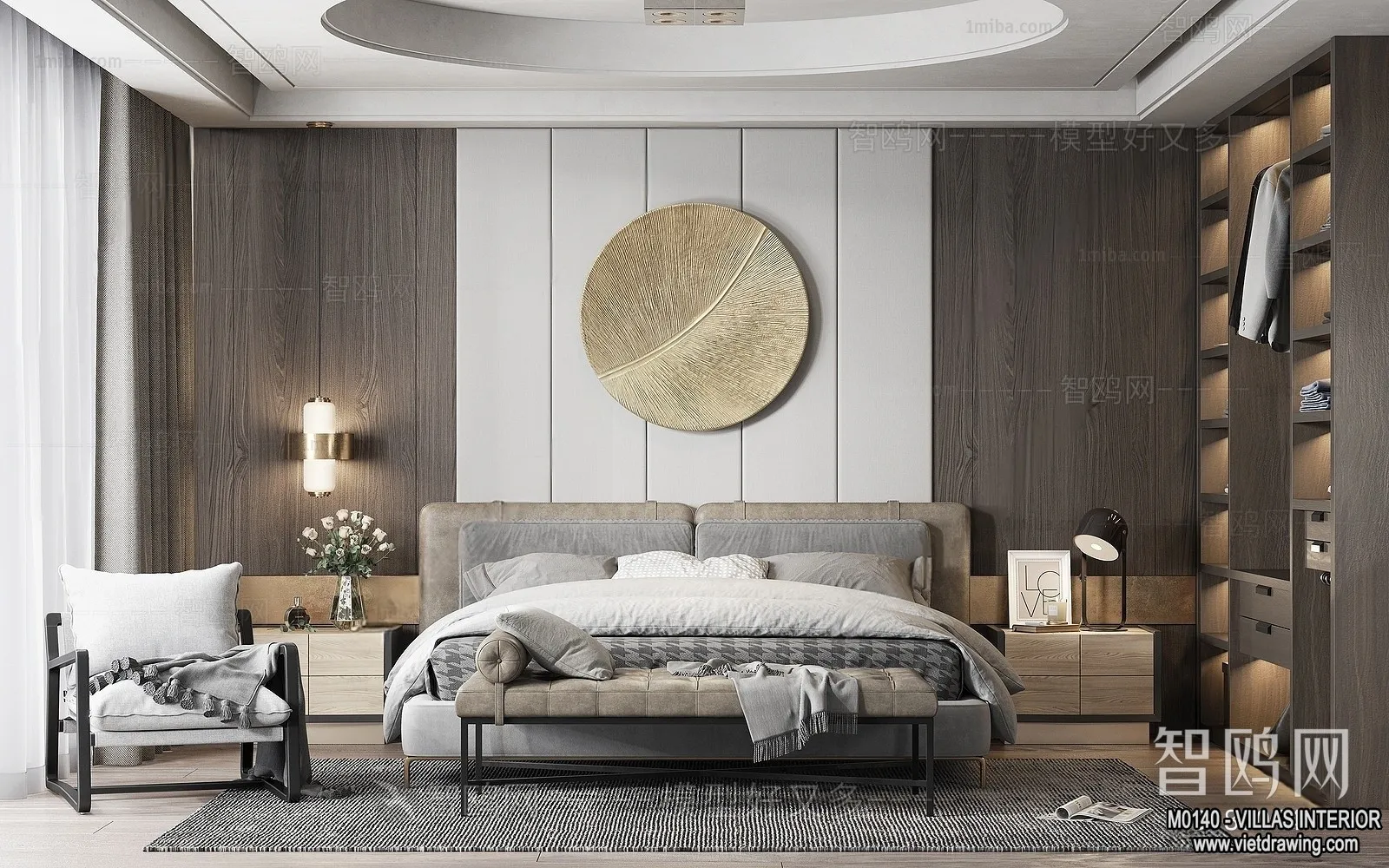 Bedroom – Villas 3D Interior Scene – 3D Models – 043