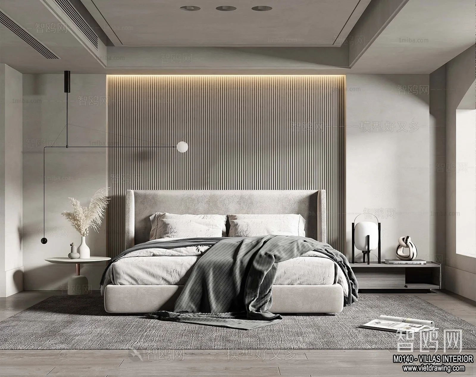 Bedroom – Villas 3D Interior Scene – 3D Models – 044