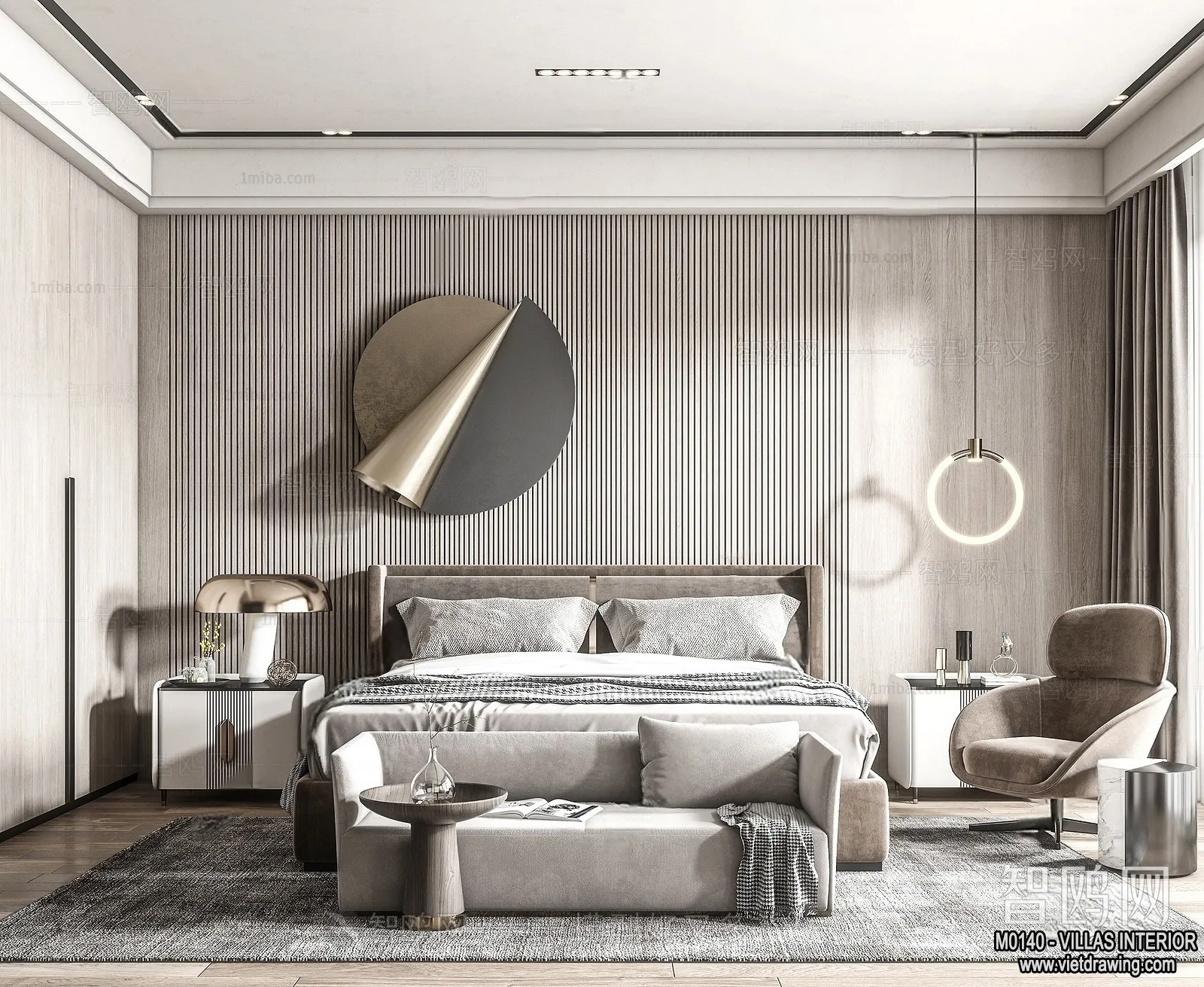 Bedroom – Villas 3D Interior Scene – 3D Models – 045