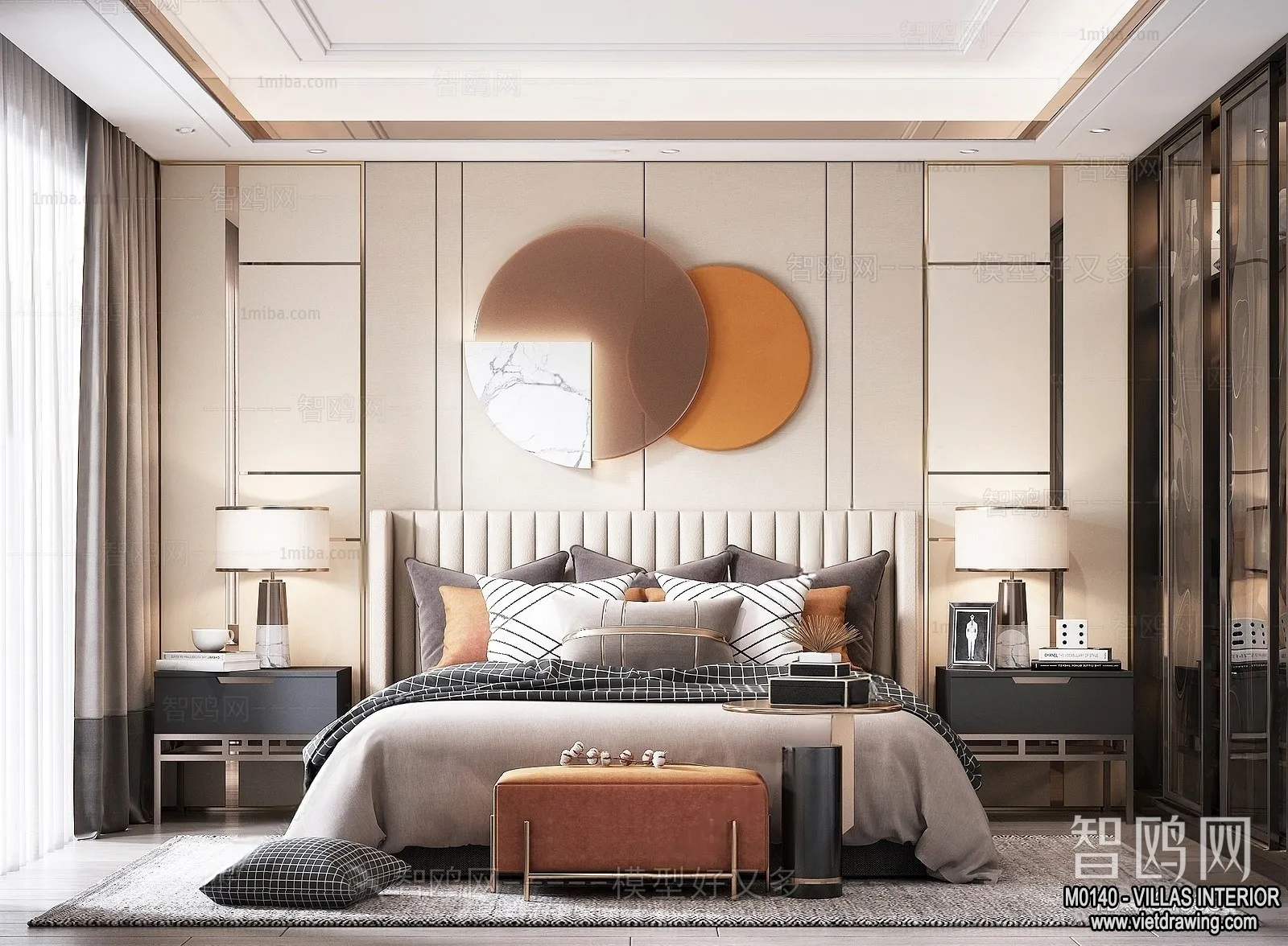 Bedroom – Villas 3D Interior Scene – 3D Models – 048