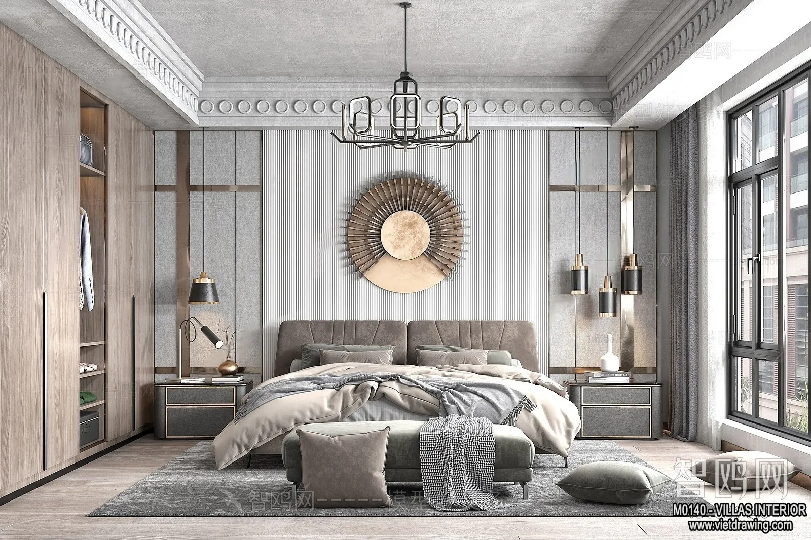 Bedroom – Villas 3D Interior Scene – 3D Models – 049