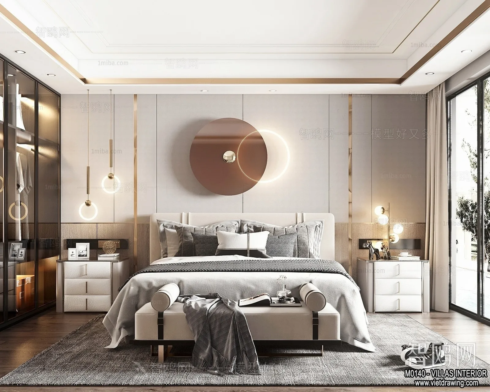 Bedroom – Villas 3D Interior Scene – 3D Models – 055