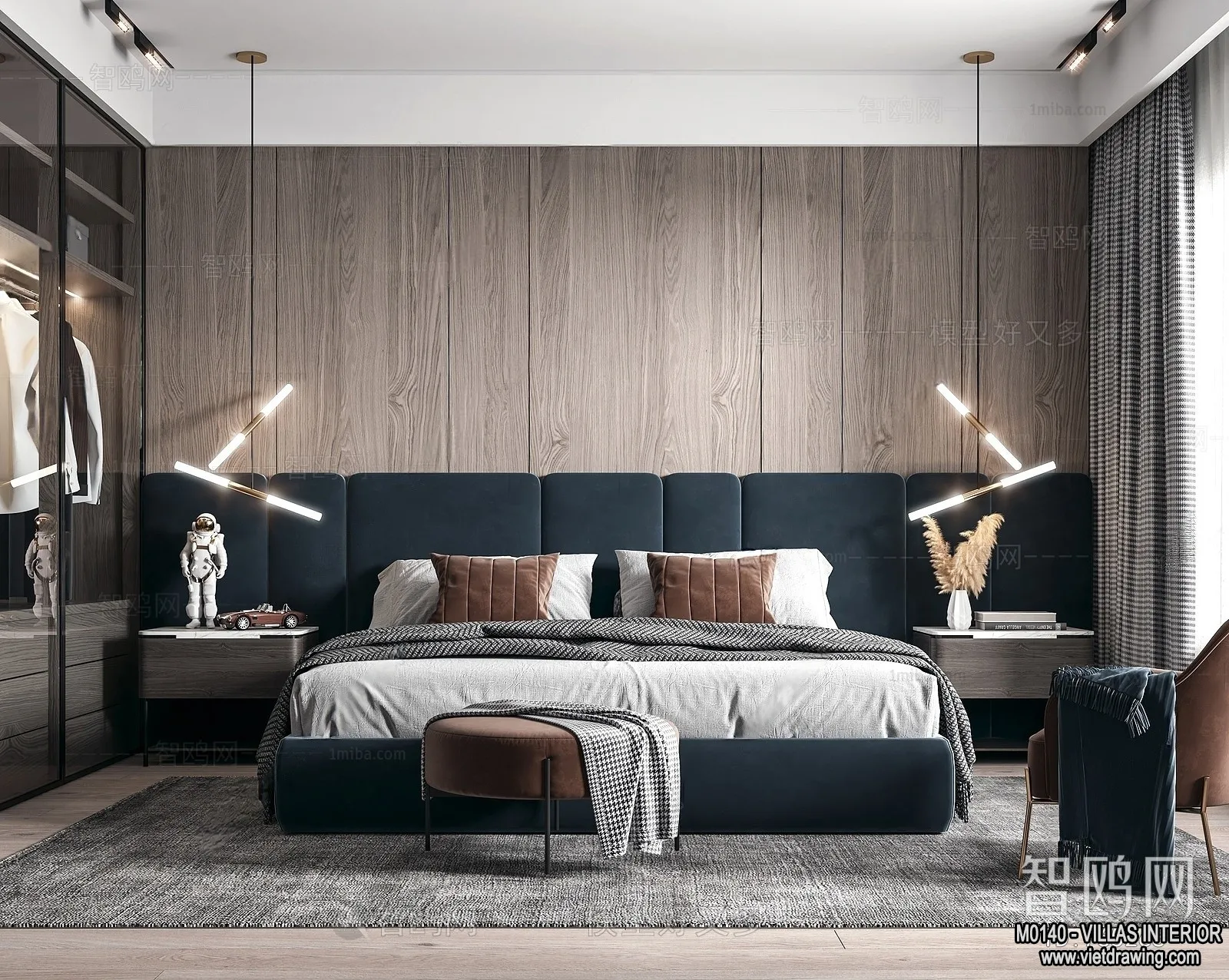 Bedroom – Villas 3D Interior Scene – 3D Models – 056