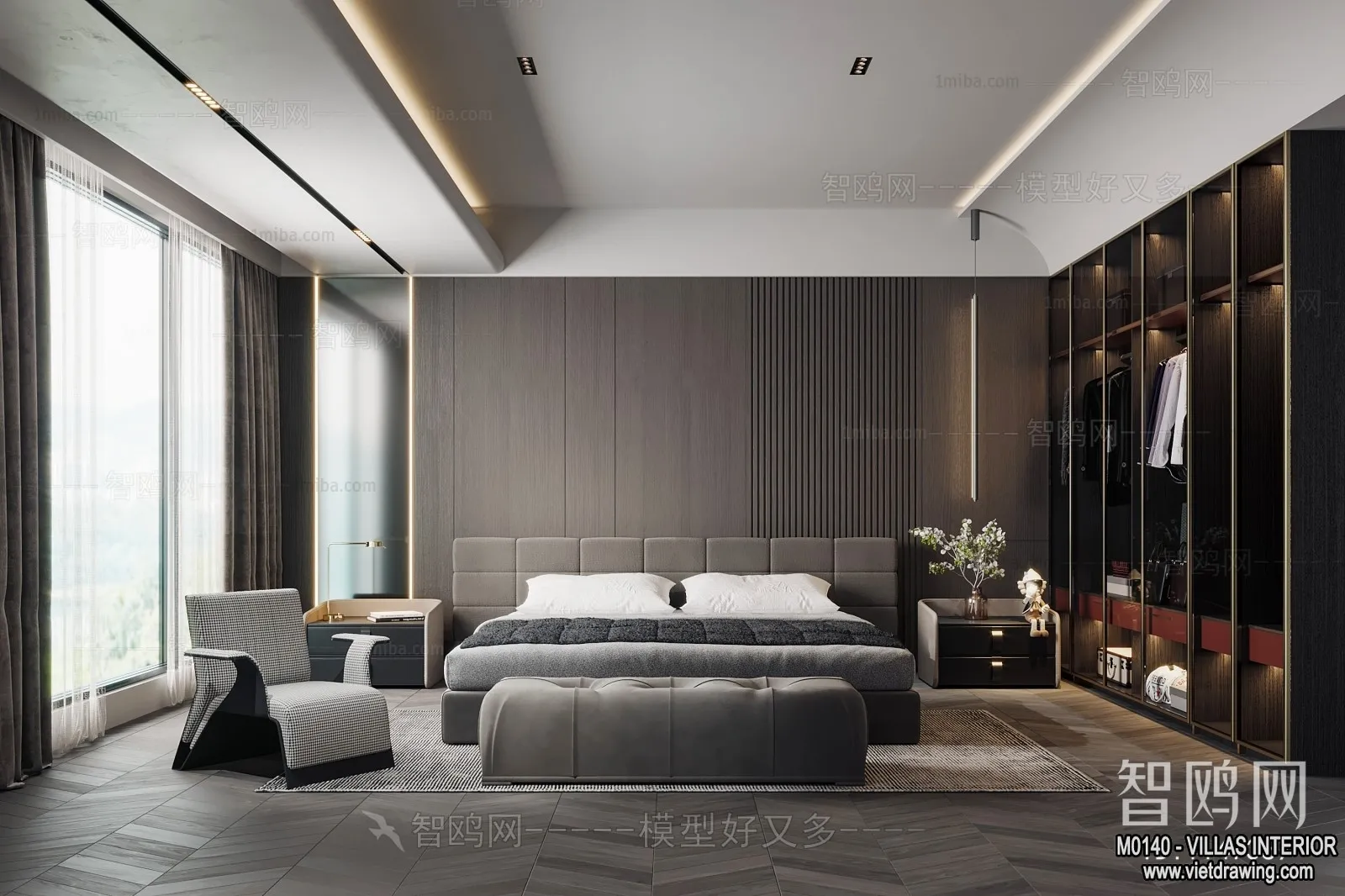 Bedroom – Villas 3D Interior Scene – 3D Models – 057