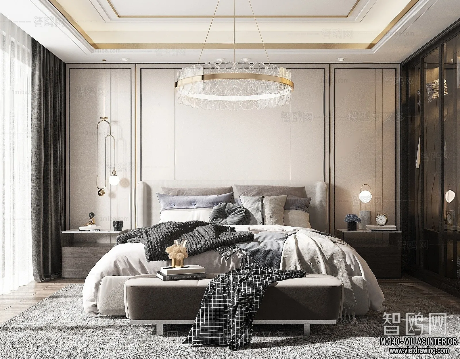 Bedroom – Villas 3D Interior Scene – 3D Models – 058