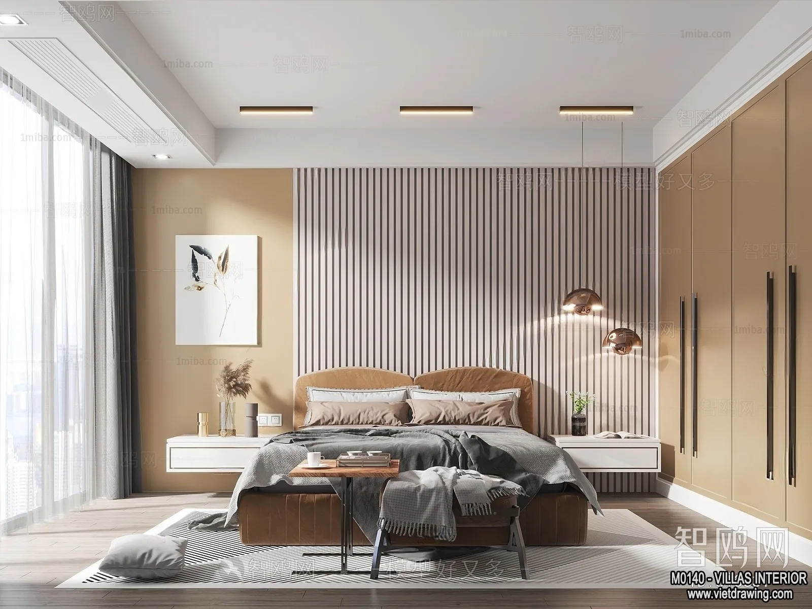 Bedroom – Villas 3D Interior Scene – 3D Models – 060