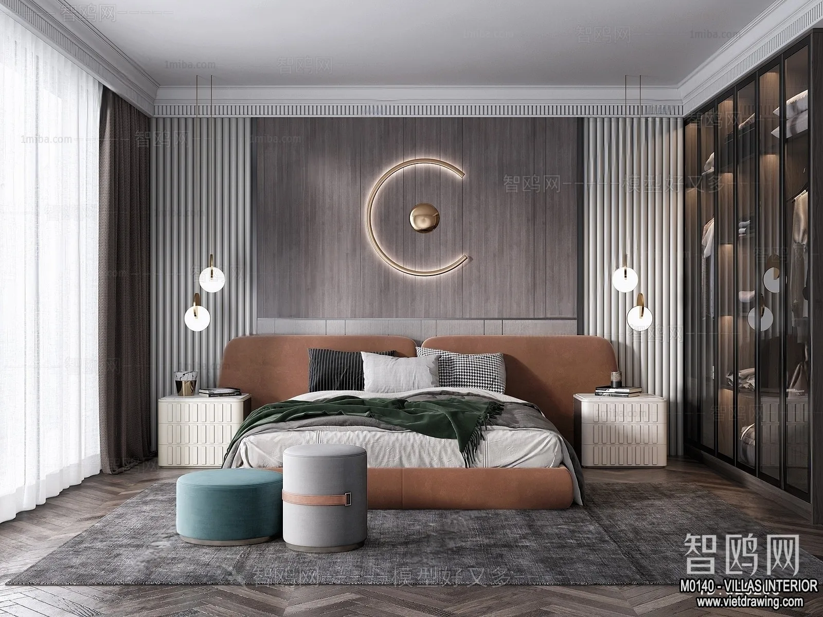 Bedroom – Villas 3D Interior Scene – 3D Models – 061