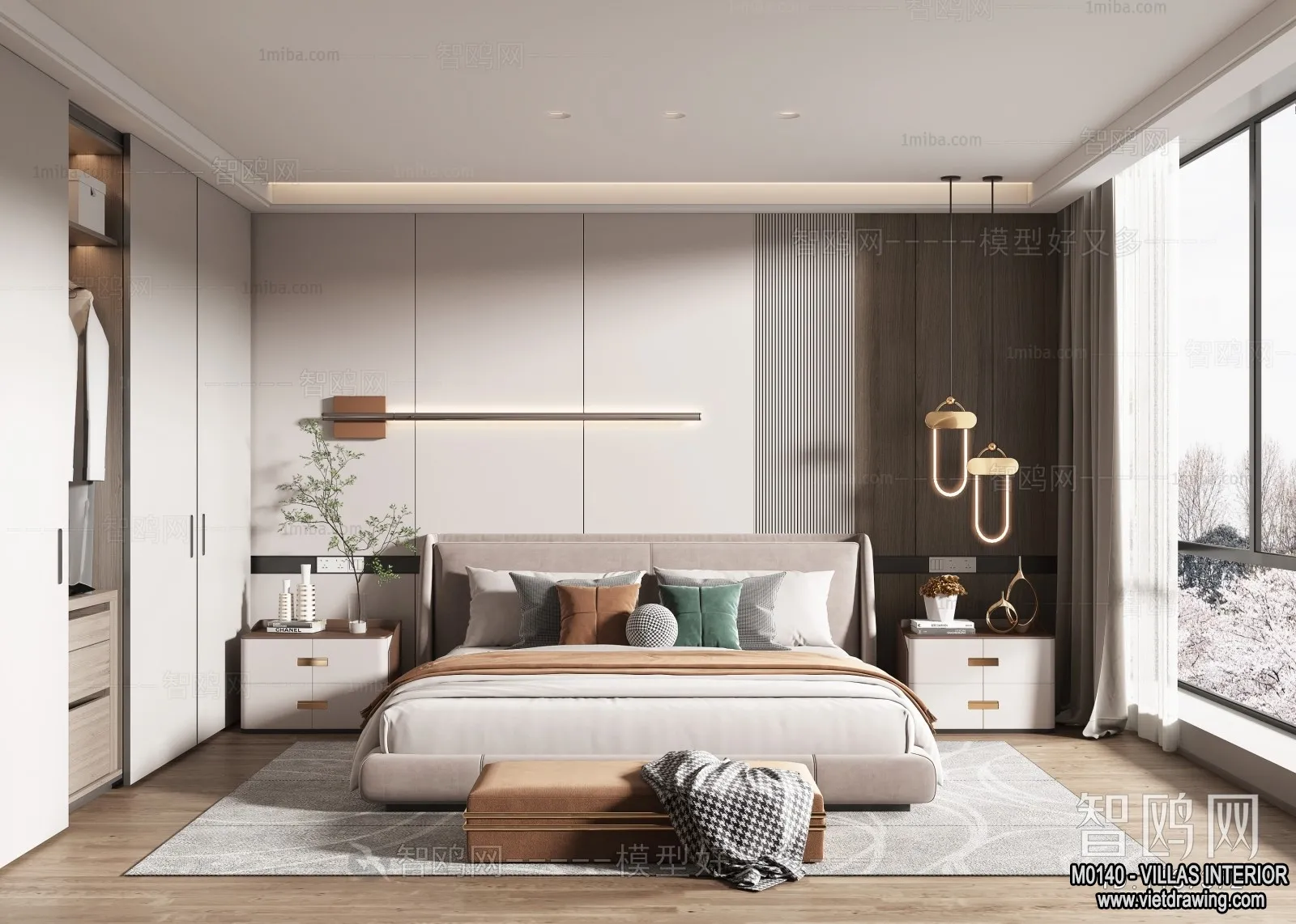 Bedroom – Villas 3D Interior Scene – 3D Models – 066