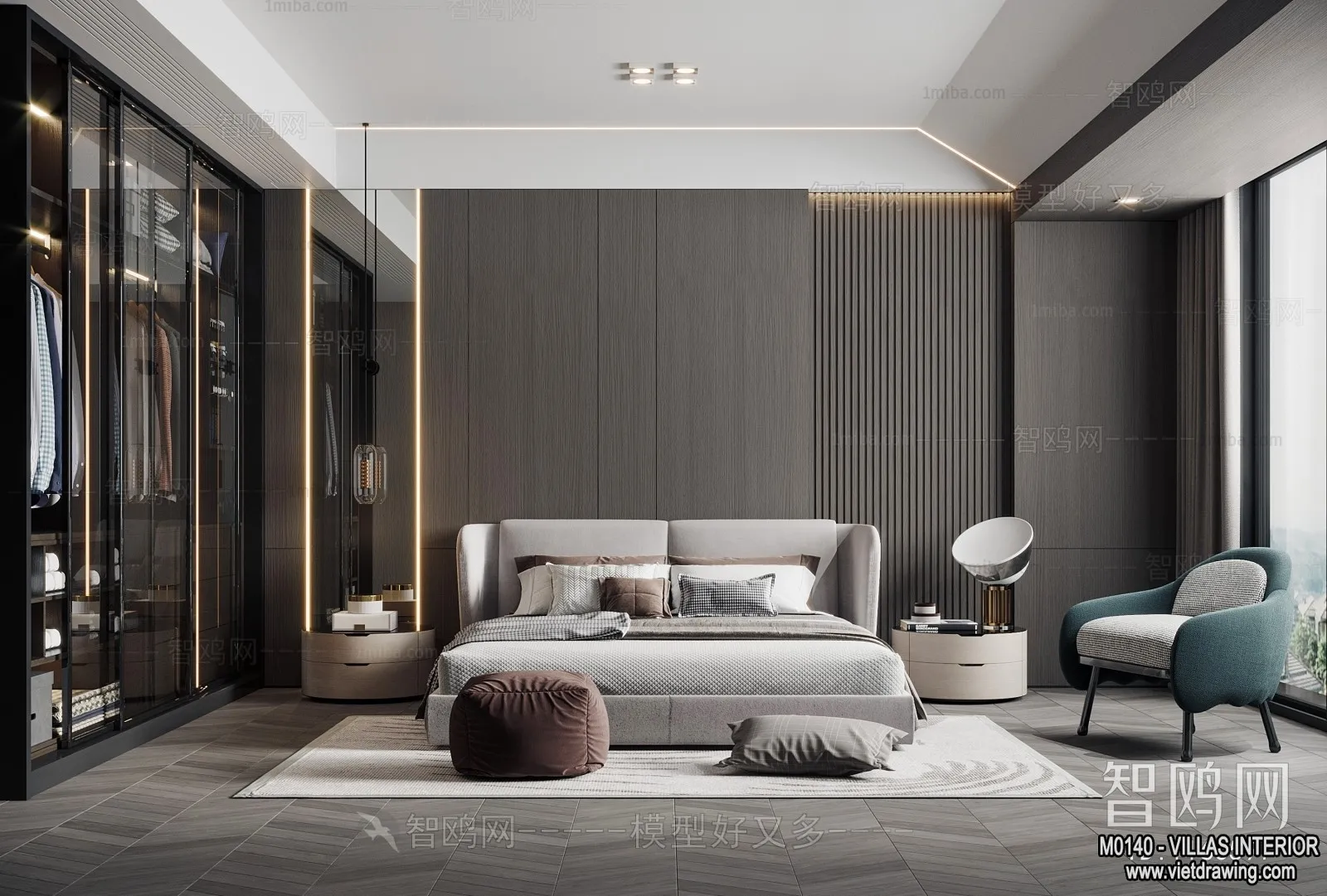 Bedroom – Villas 3D Interior Scene – 3D Models – 070