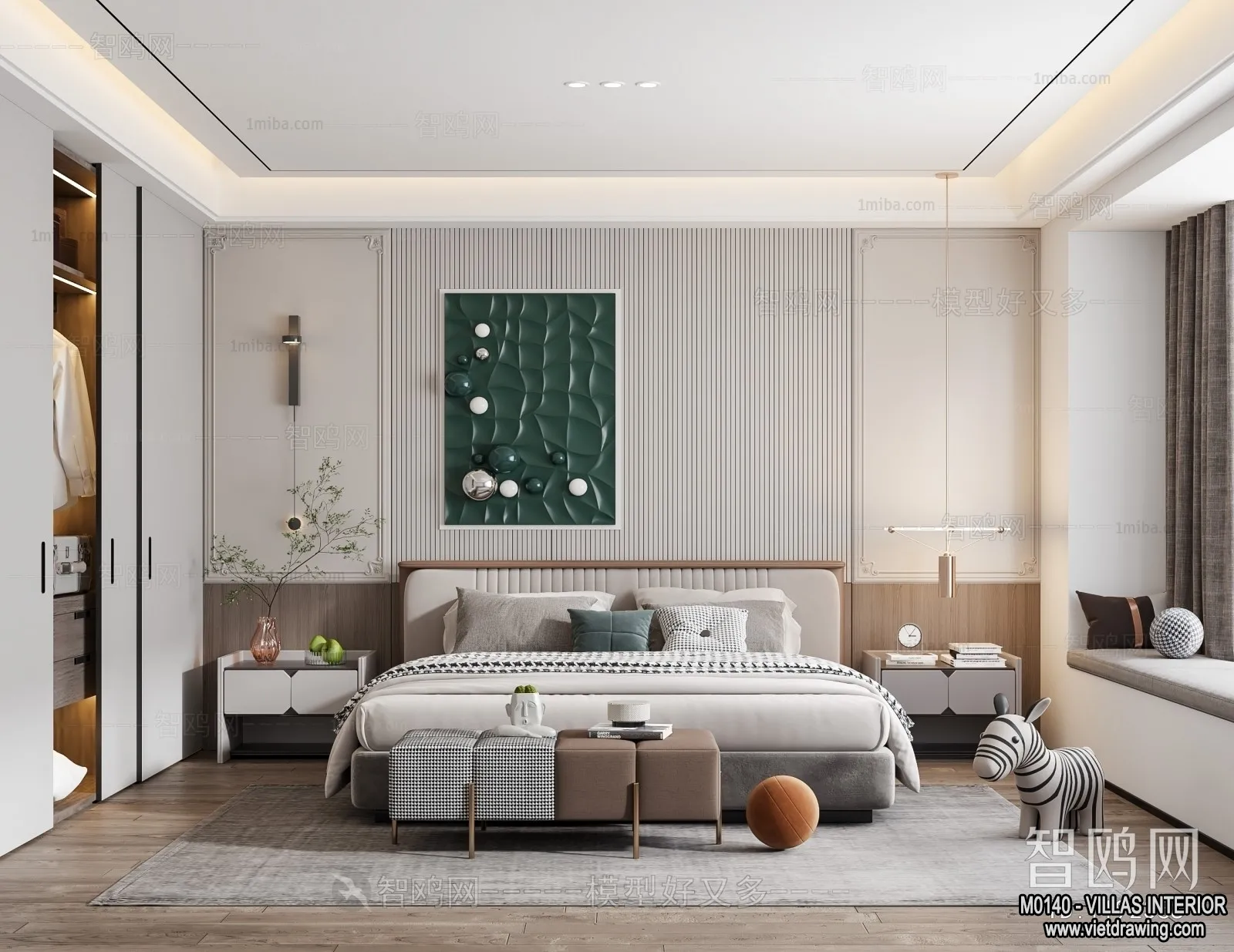 Bedroom – Villas 3D Interior Scene – 3D Models – 071