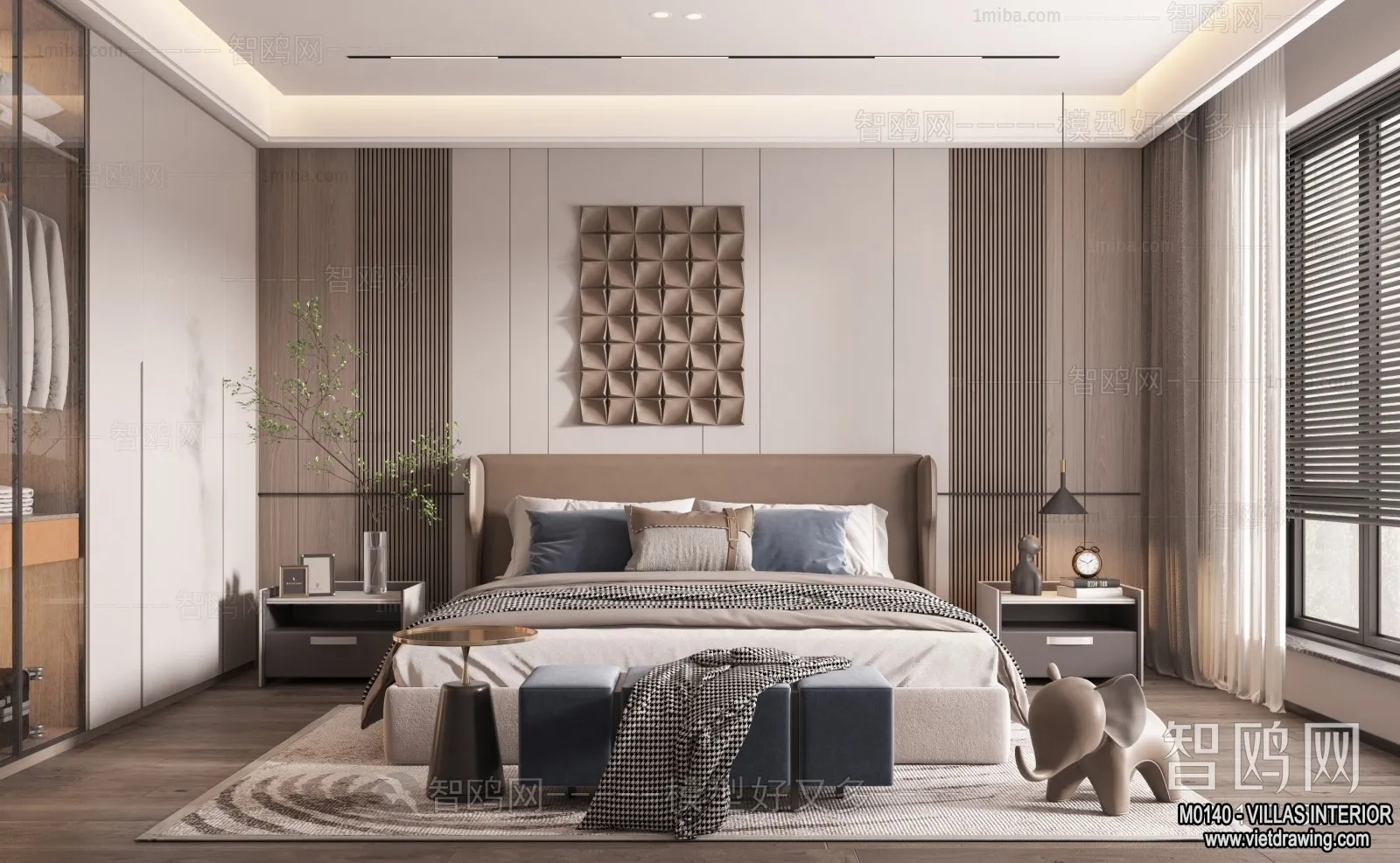 Bedroom – Villas 3D Interior Scene – 3D Models – 076