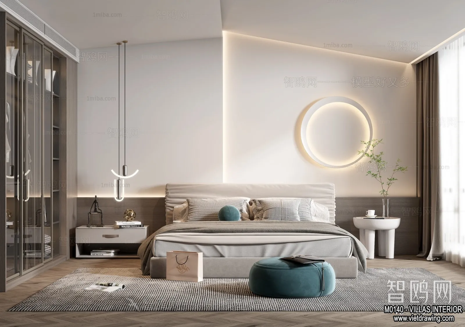 Bedroom – Villas 3D Interior Scene – 3D Models – 078