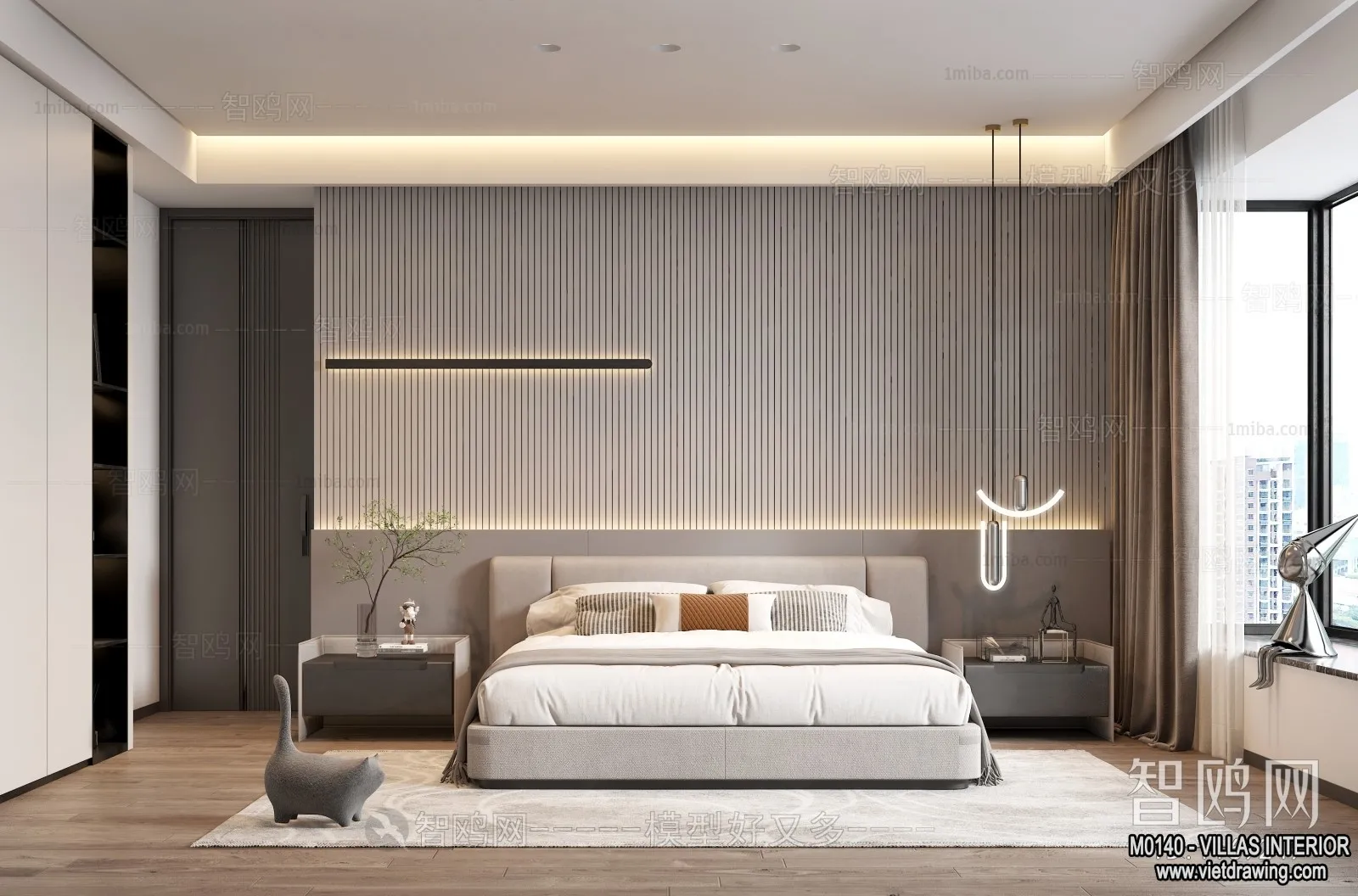 Bedroom – Villas 3D Interior Scene – 3D Models – 079