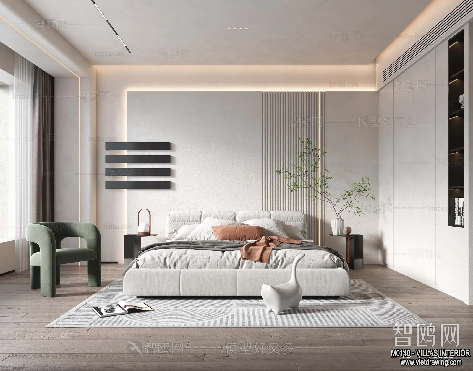 Bedroom – Villas 3D Interior Scene – 3D Models – 080