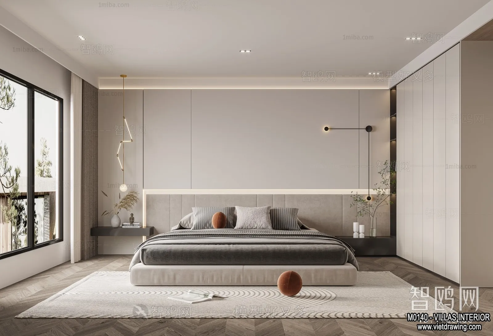 Bedroom – Villas 3D Interior Scene – 3D Models – 081