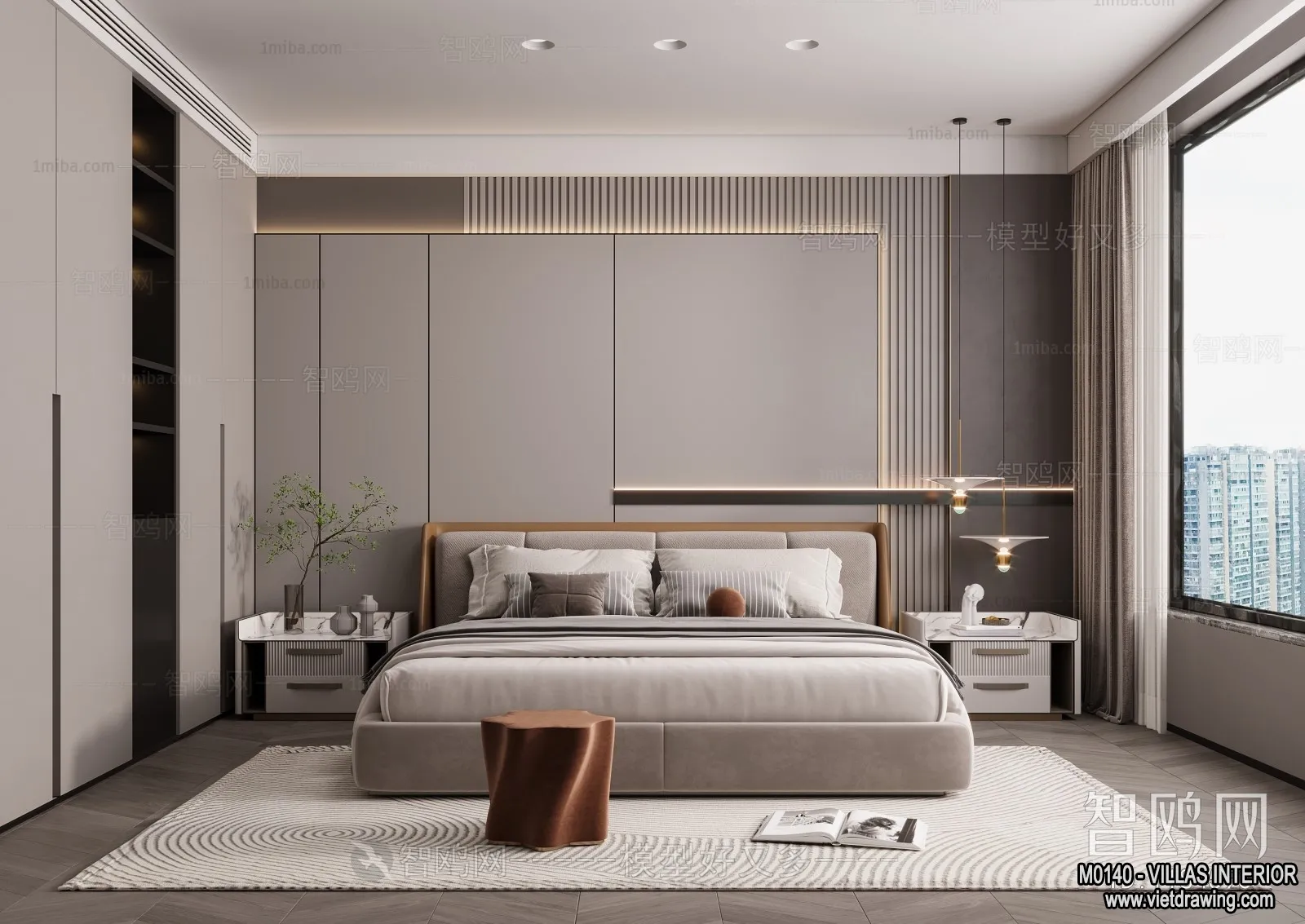 Bedroom – Villas 3D Interior Scene – 3D Models – 083