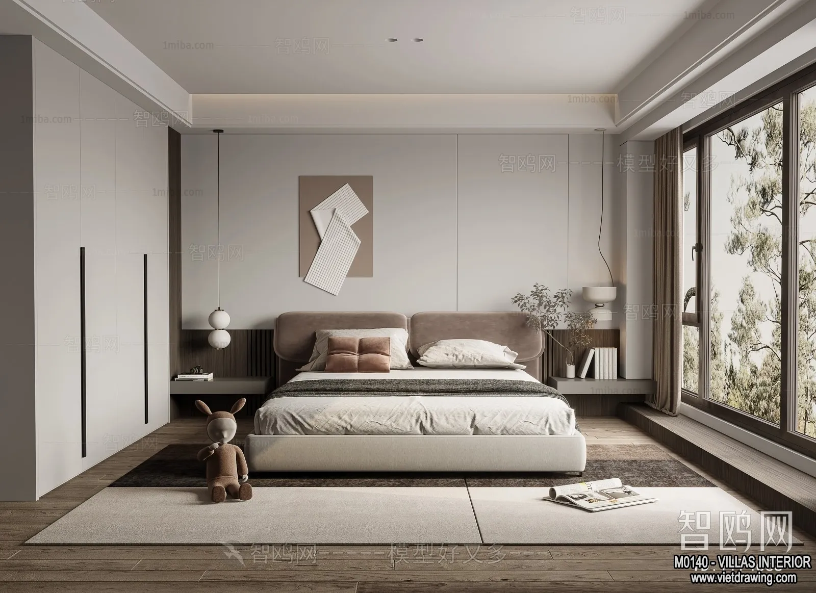 Bedroom – Villas 3D Interior Scene – 3D Models – 087