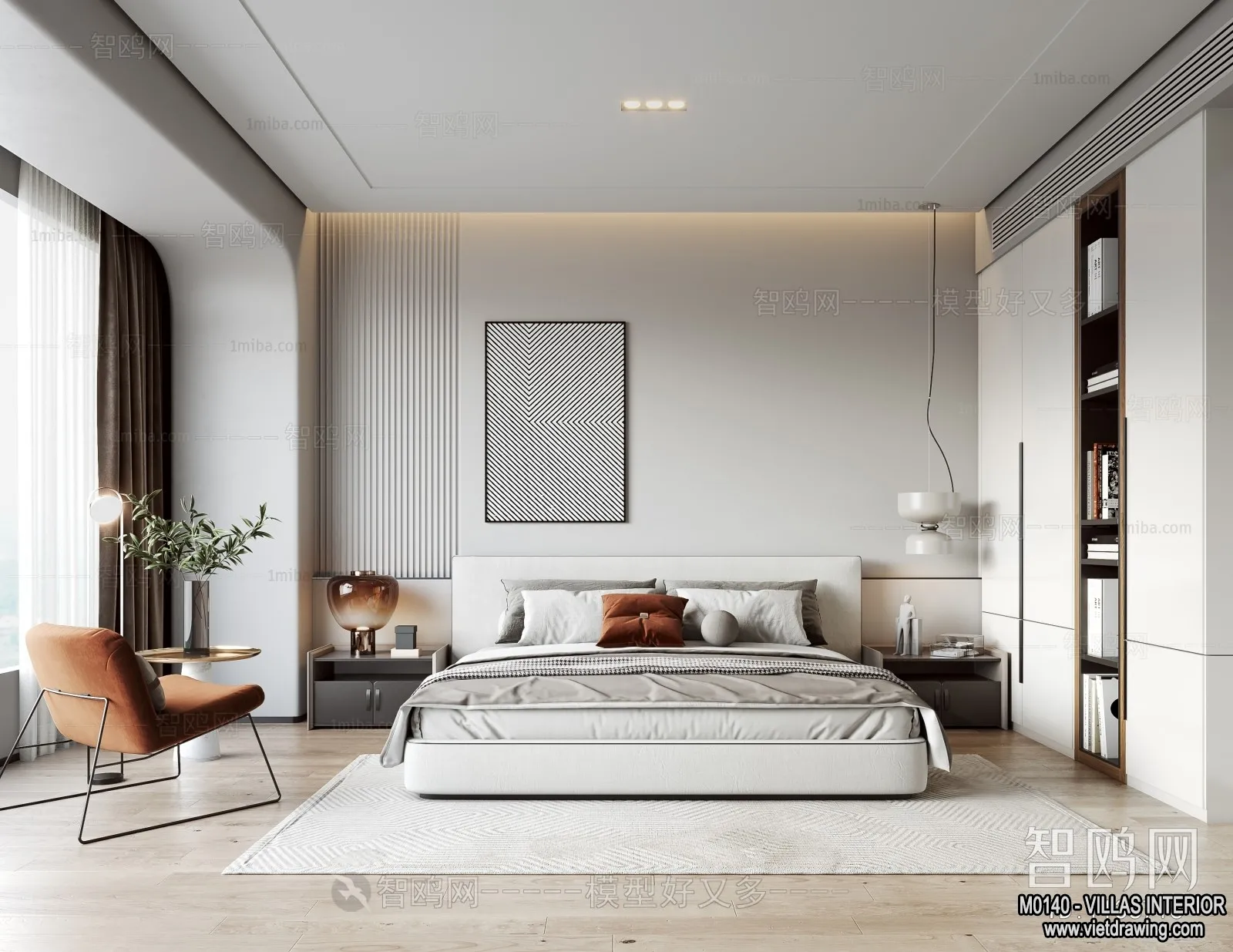 Bedroom – Villas 3D Interior Scene – 3D Models – 091