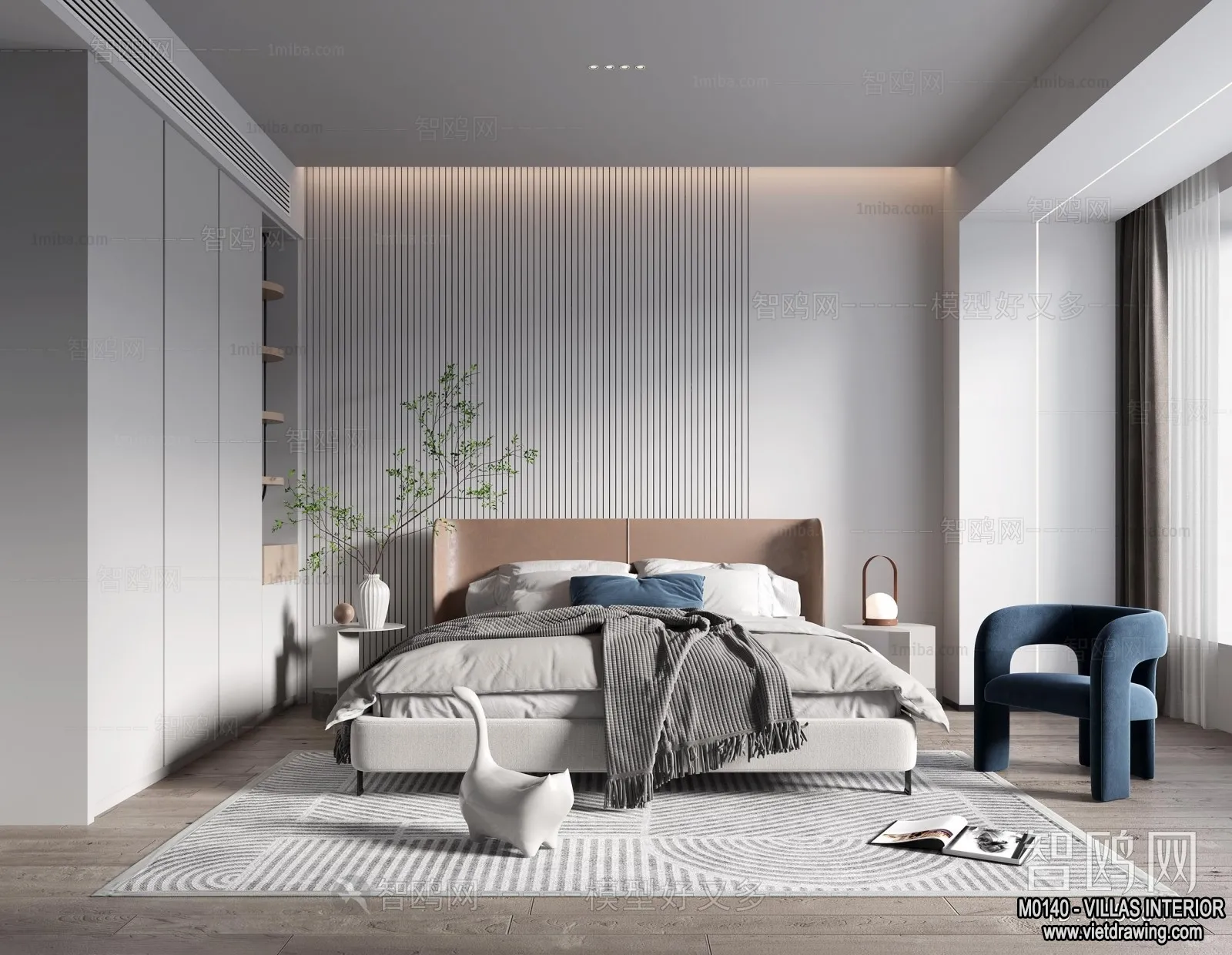 Bedroom – Villas 3D Interior Scene – 3D Models – 093