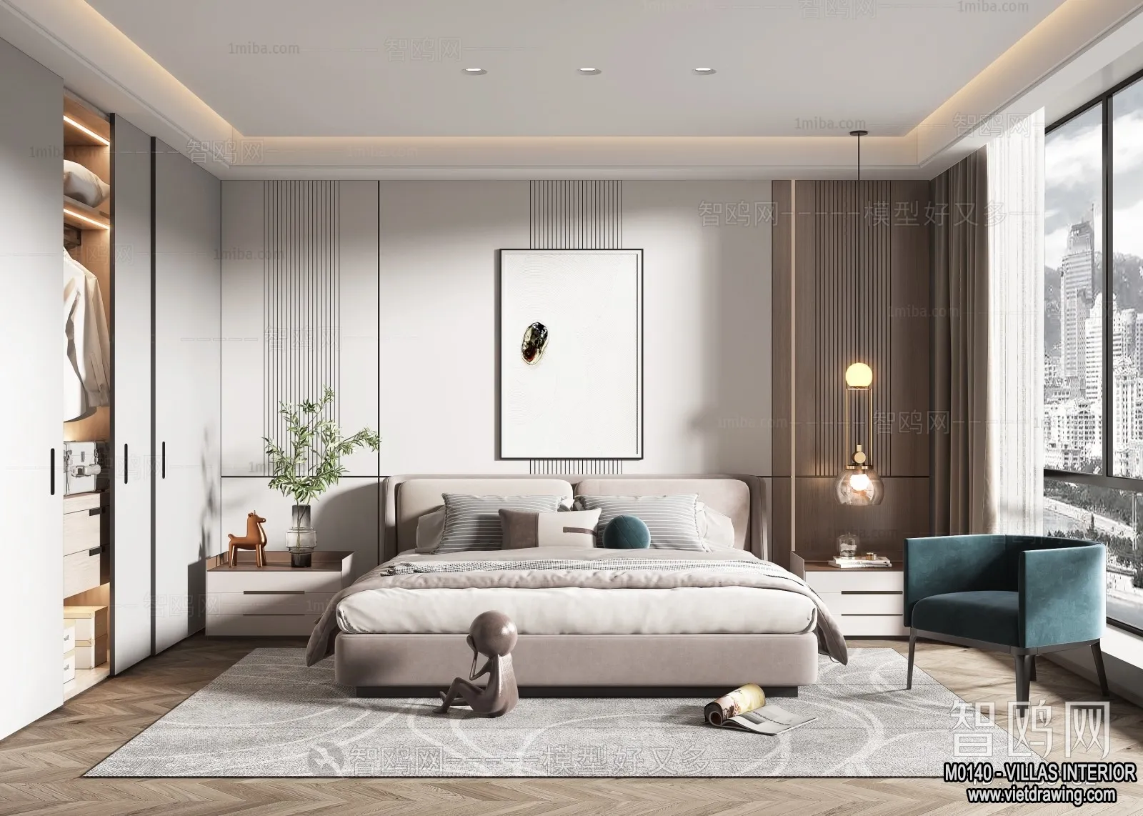 Bedroom – Villas 3D Interior Scene – 3D Models – 096