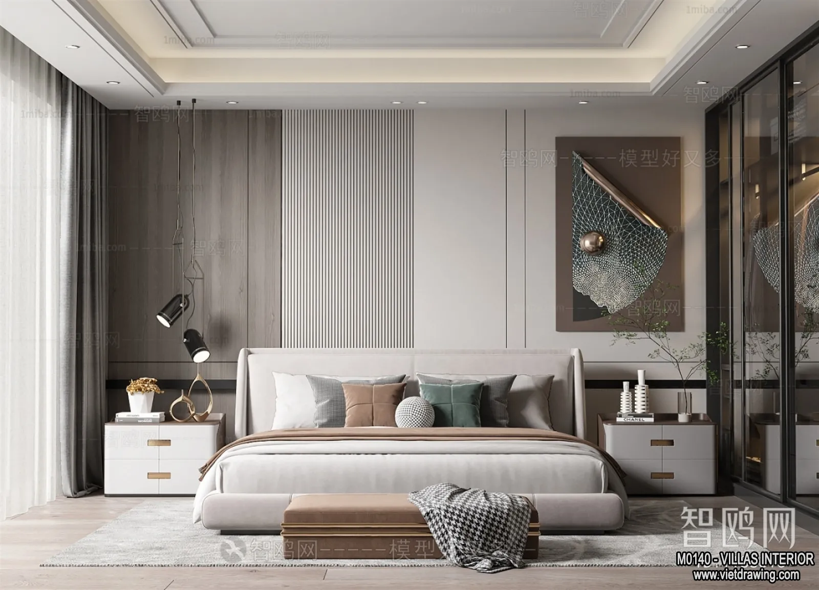 Bedroom – Villas 3D Interior Scene – 3D Models – 097