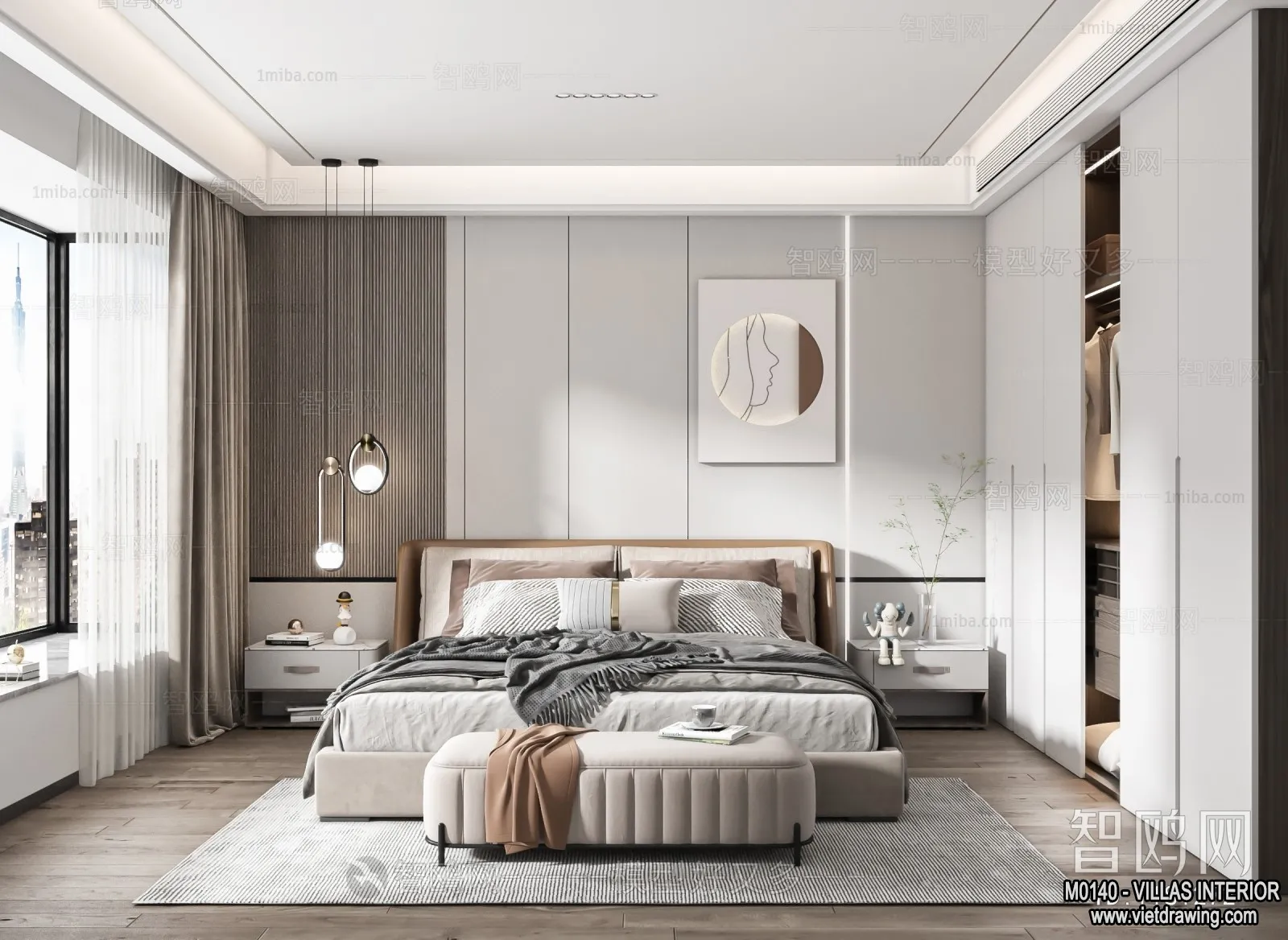 Bedroom – Villas 3D Interior Scene – 3D Models – 100