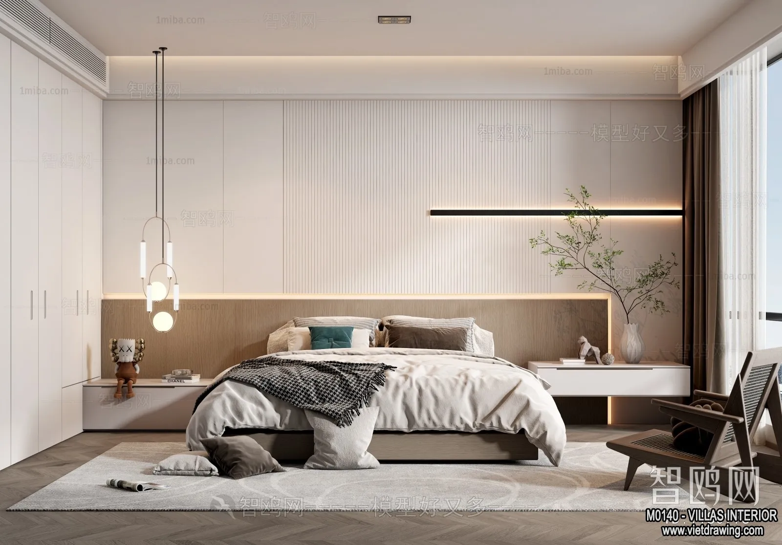 Bedroom – Villas 3D Interior Scene – 3D Models – 105