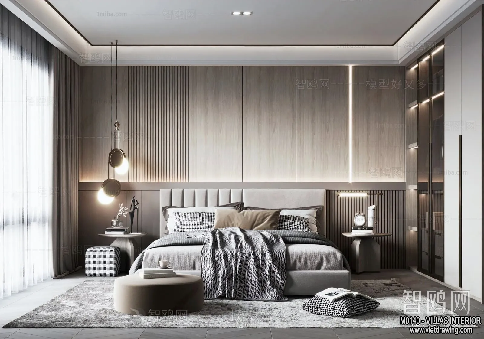 Bedroom – Villas 3D Interior Scene – 3D Models – 111