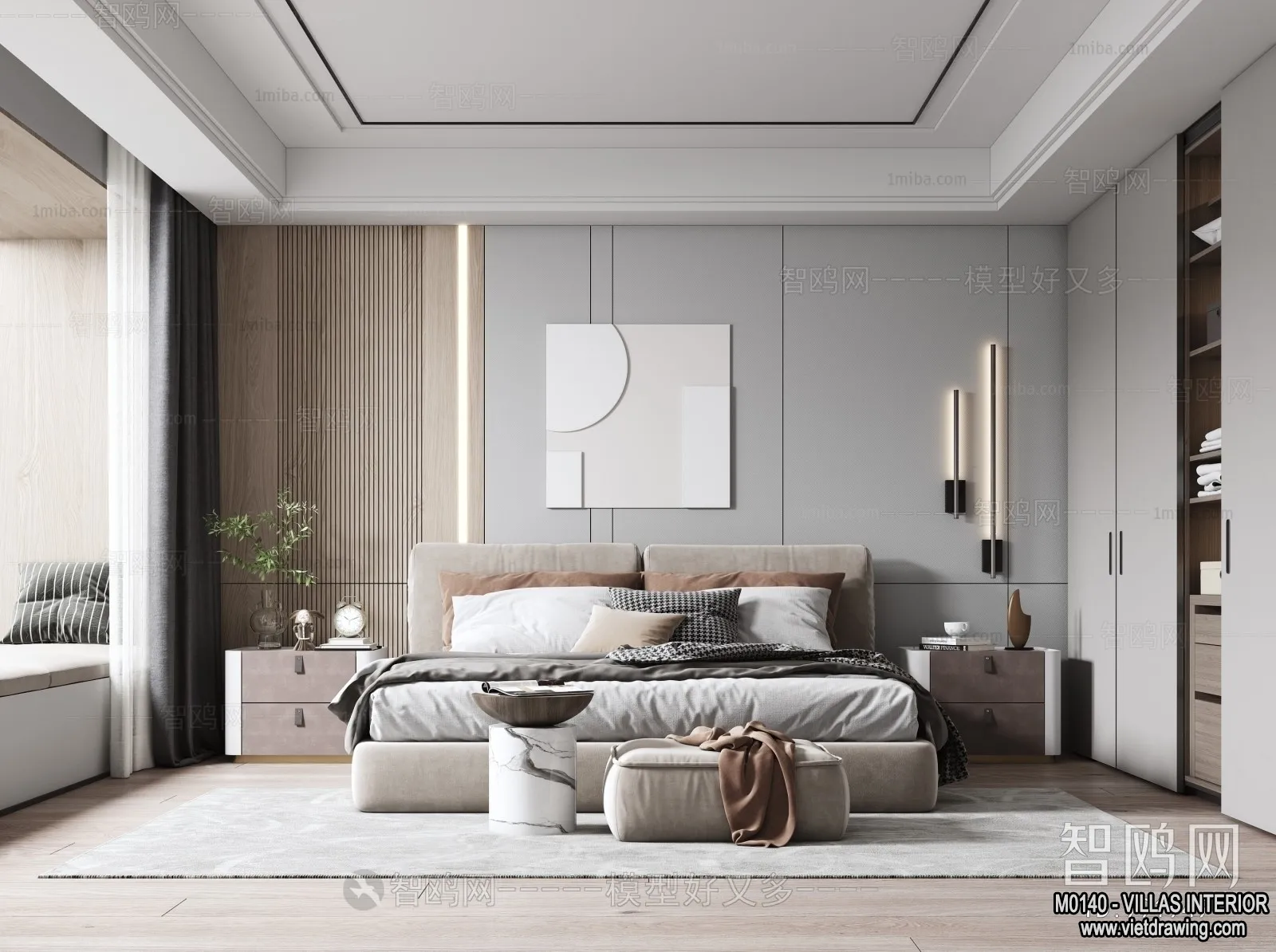 Bedroom – Villas 3D Interior Scene – 3D Models – 115