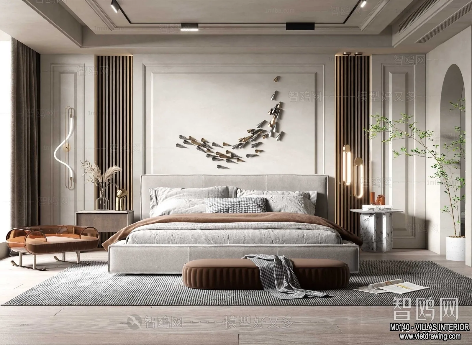 Bedroom – Villas 3D Interior Scene – 3D Models – 120