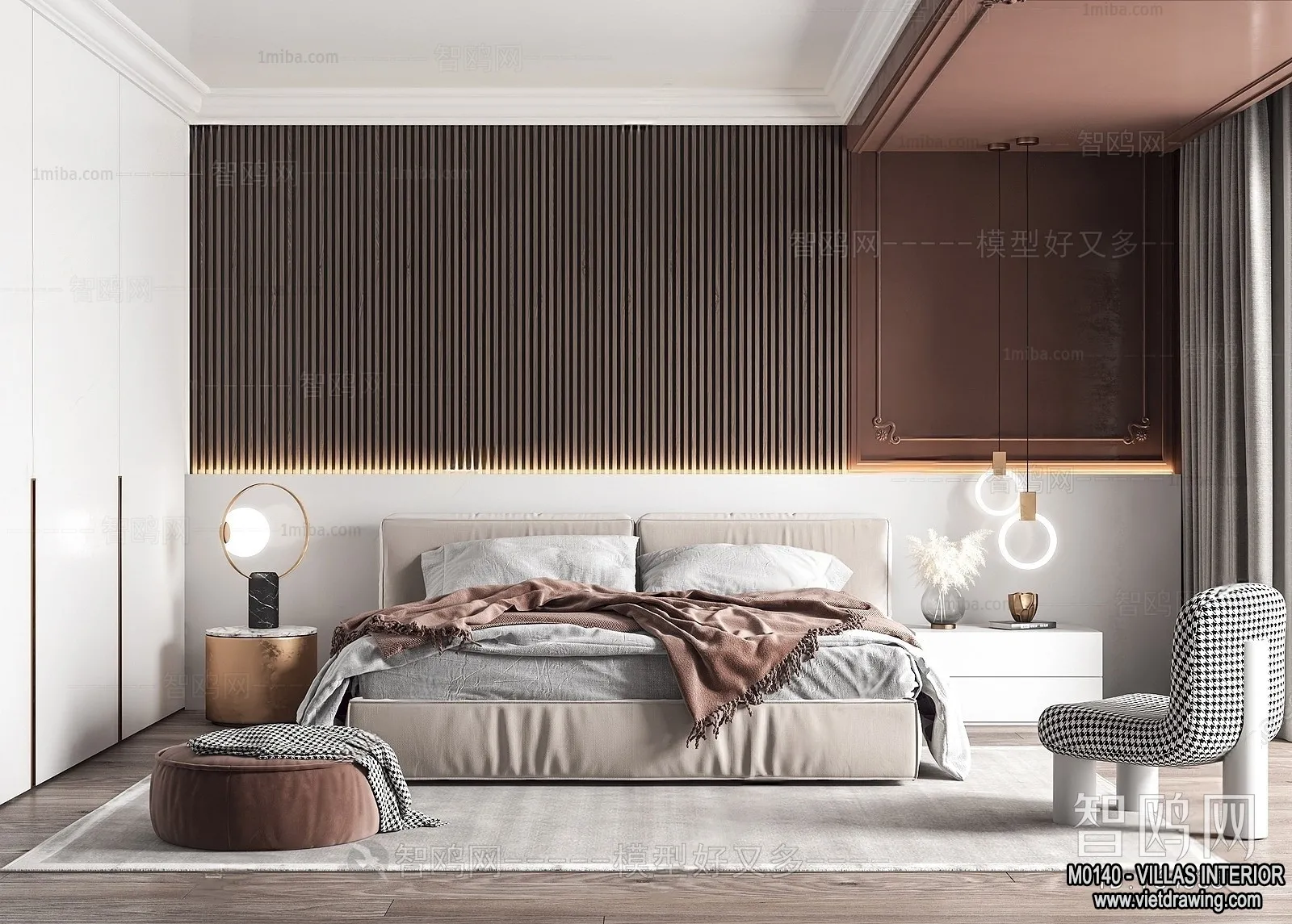 Bedroom – Villas 3D Interior Scene – 3D Models – 122