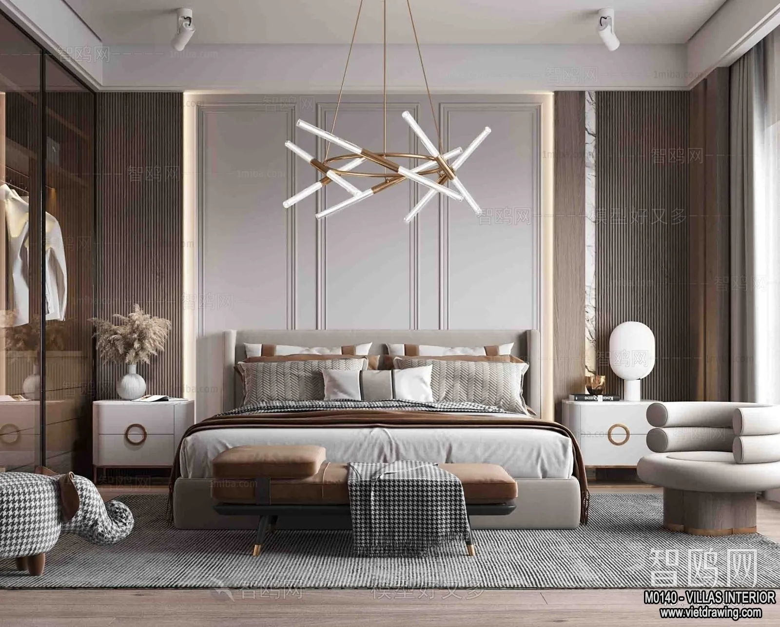 Bedroom – Villas 3D Interior Scene – 3D Models – 124