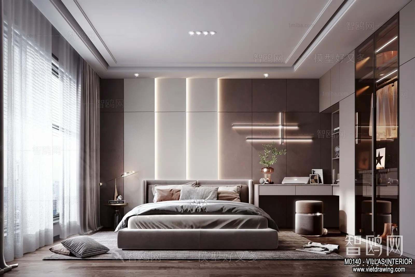 Bedroom – Villas 3D Interior Scene – 3D Models – 128