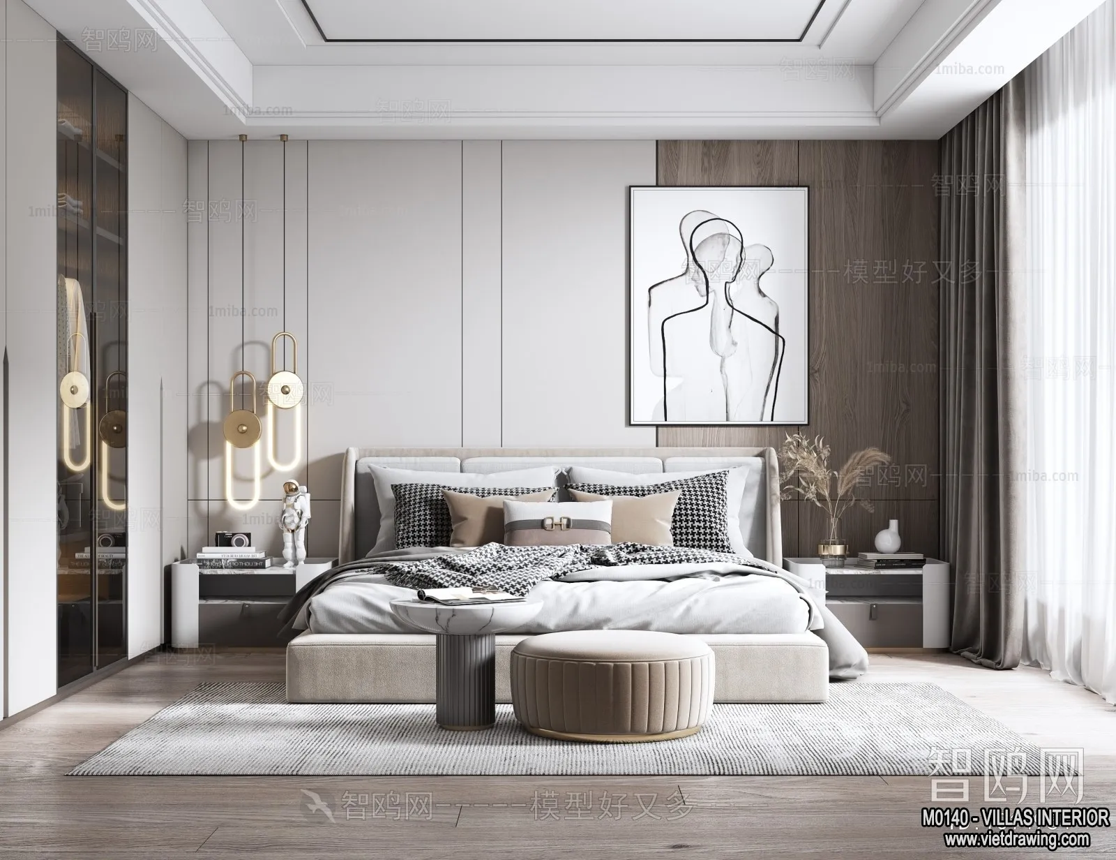 Bedroom – Villas 3D Interior Scene – 3D Models – 129