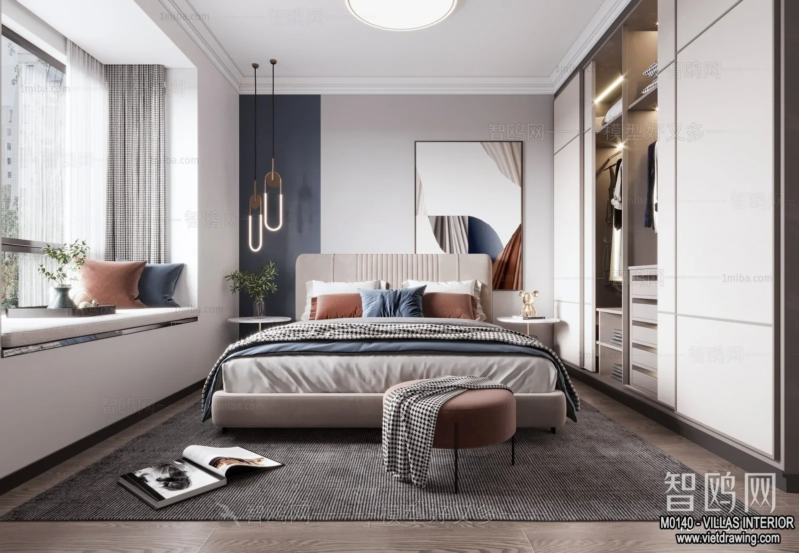 Bedroom – Villas 3D Interior Scene – 3D Models – 130