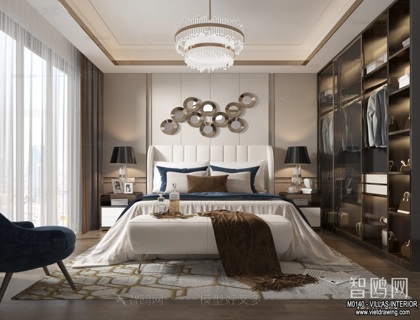 Bedroom – Villas 3D Interior Scene – 3D Models – 134